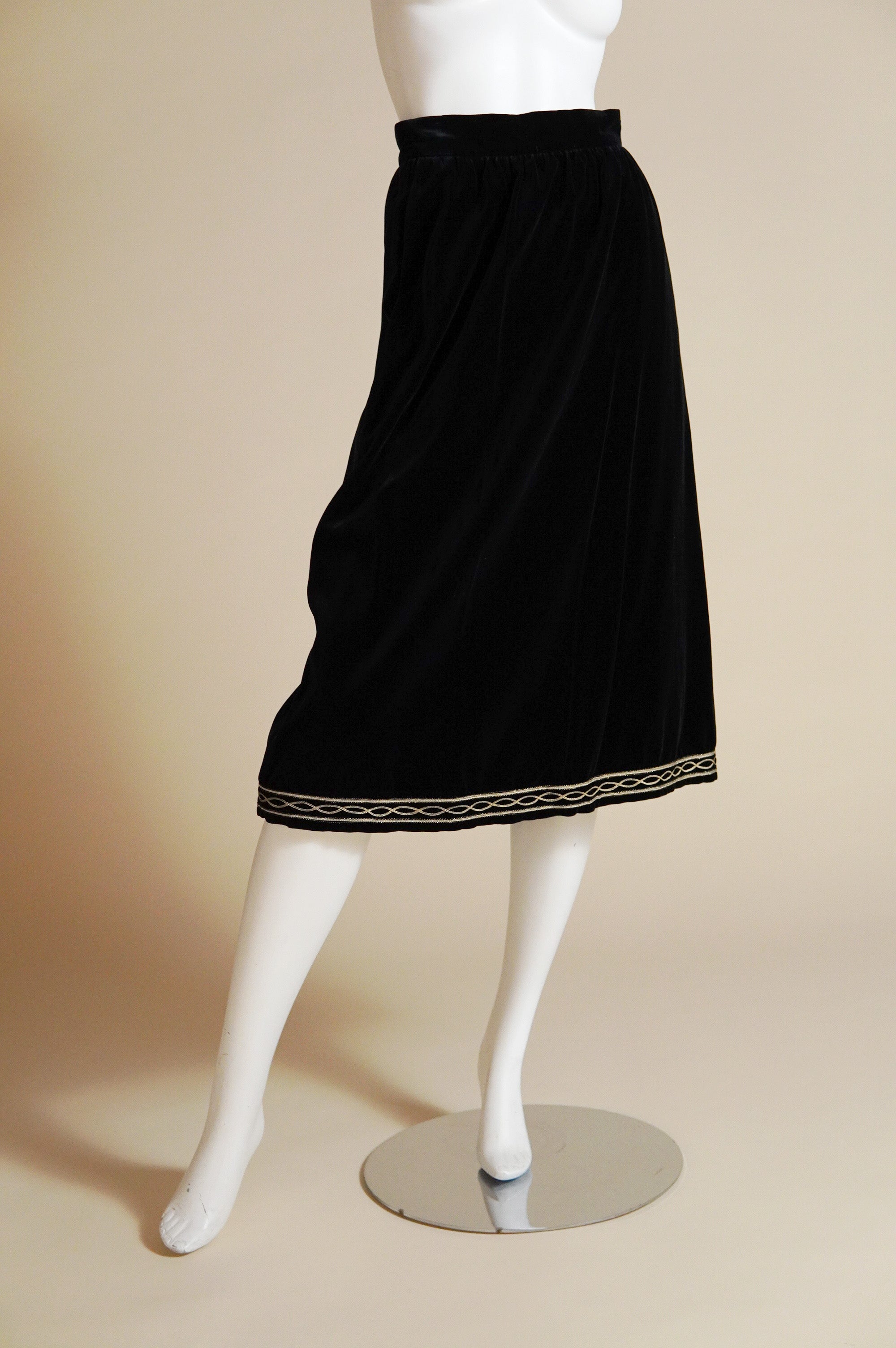 スカート vintage YSL dobule furinji skirt bg YVES SAINT LAURENT 70s TIERED SKIRT – Funkanova