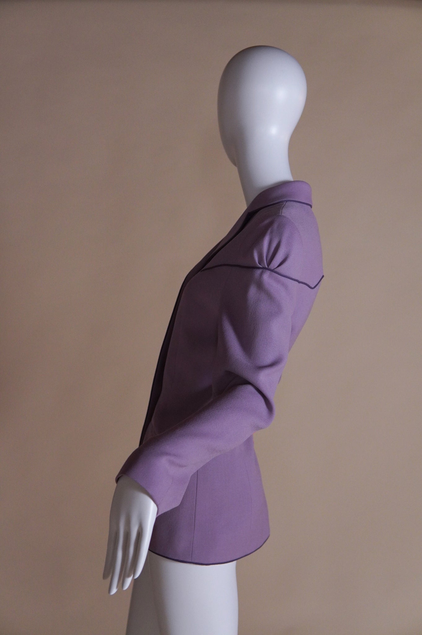 F/W 1996 Givenchy by John Galliano "Matador" runway mauve jacket with piping - M