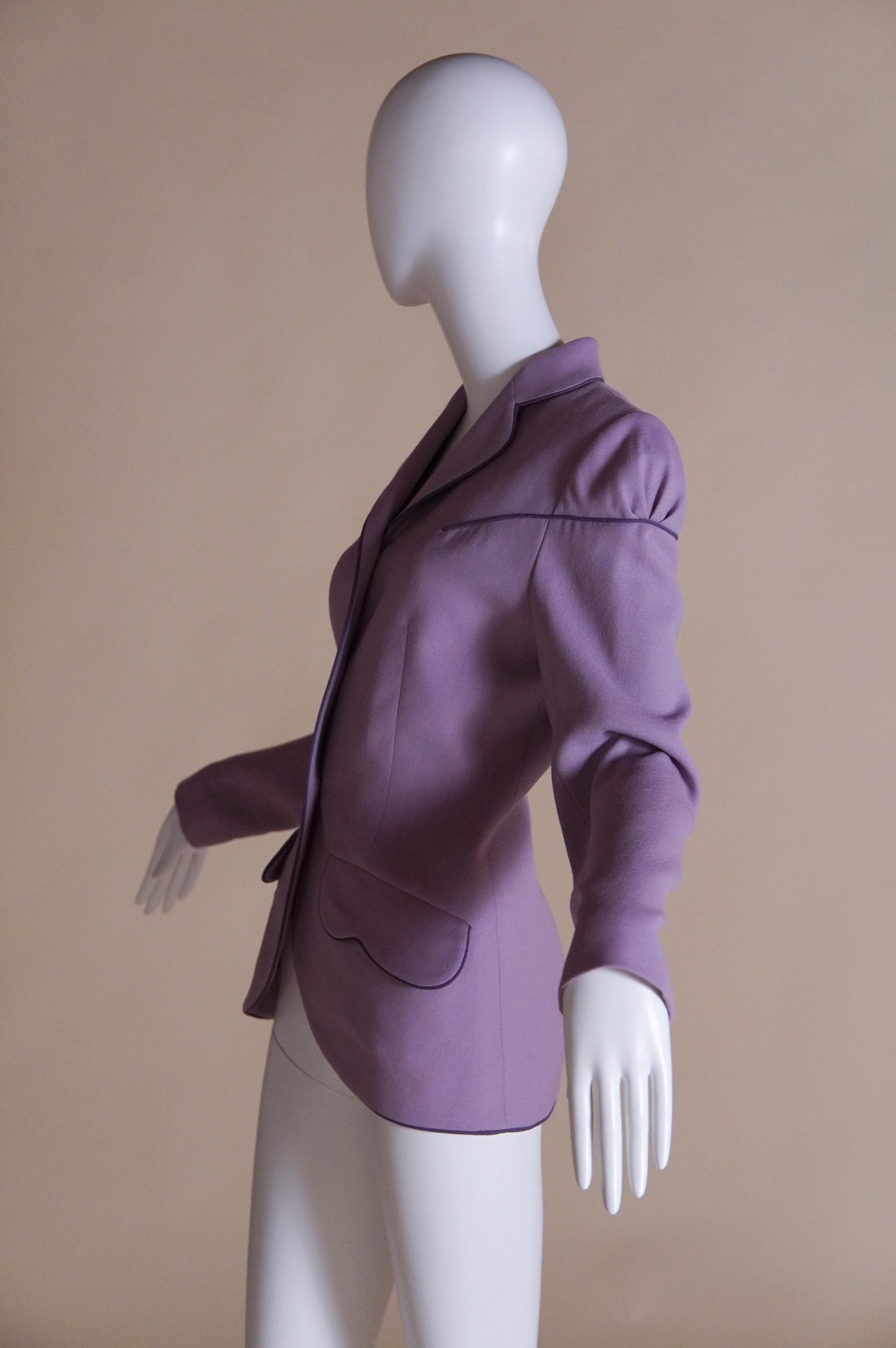 F/W 1996 Givenchy by John Galliano "Matador" runway mauve jacket with piping - M