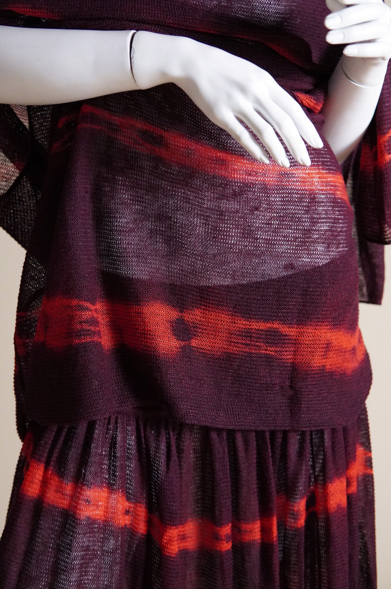 Krizia semi-sheer woven linen tie-dye knit matching set - M/L