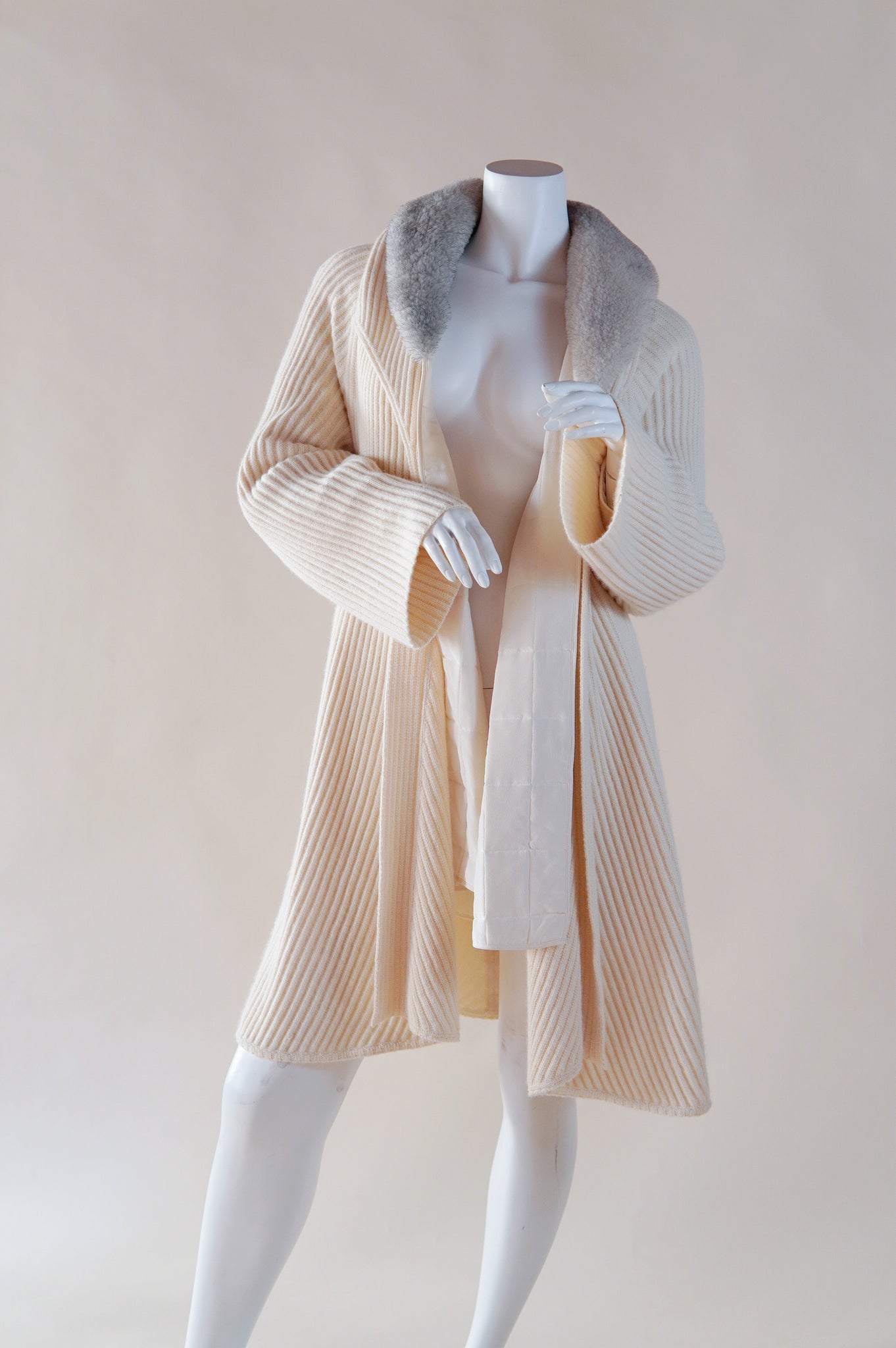 Gianfranco Ferre sweater coat & silk insert - M/L