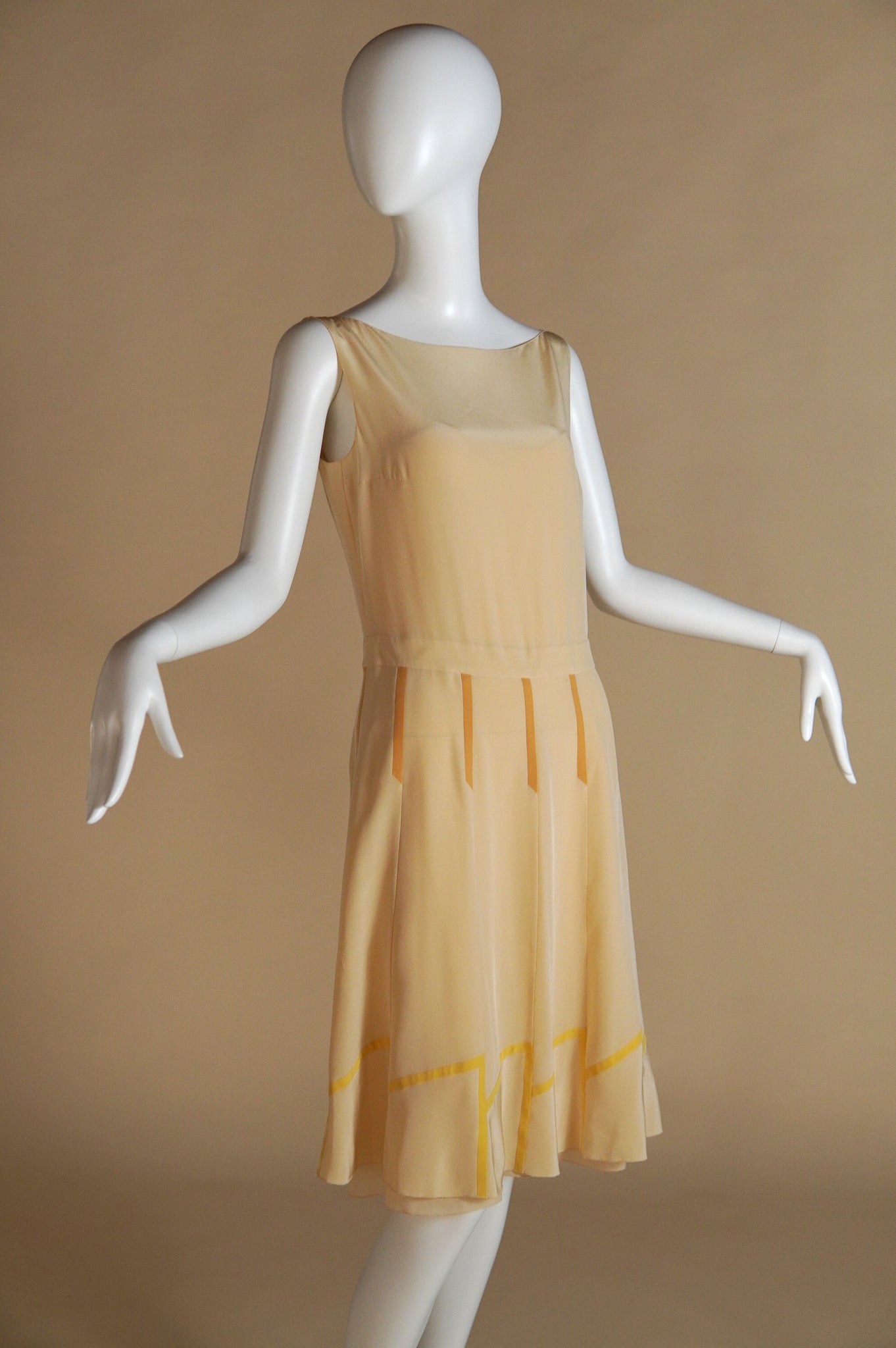 prada yellow silk dress Prada James Jean Fairy Runway Yellow Silk Dress, 2008 Basha Gold