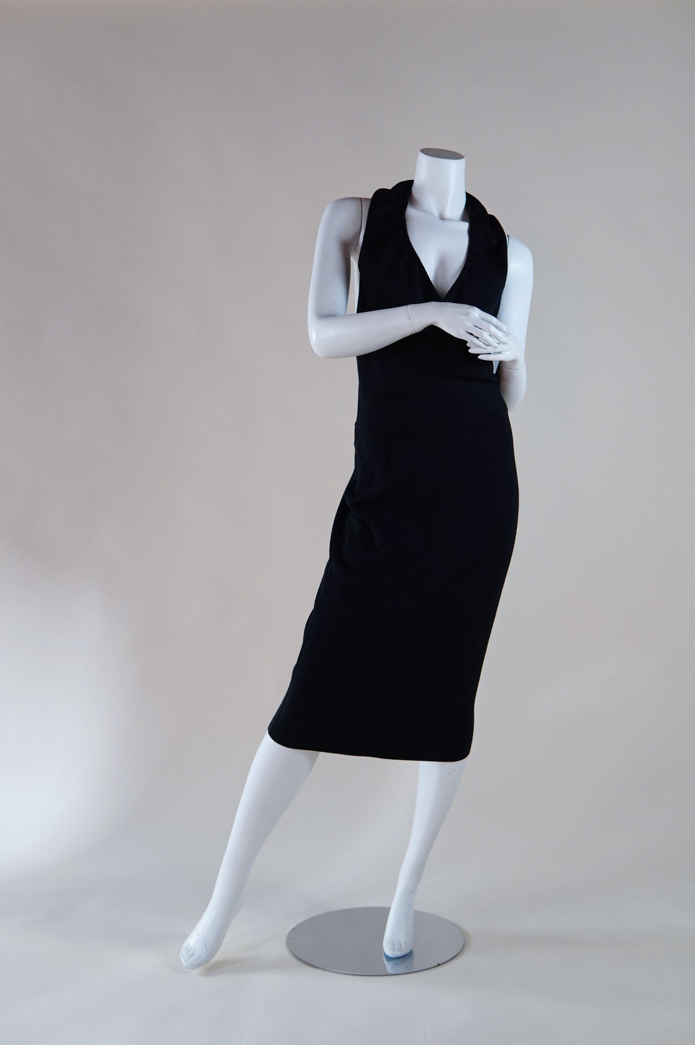 1980s backless Alaïa knit dress with halter neck - XS