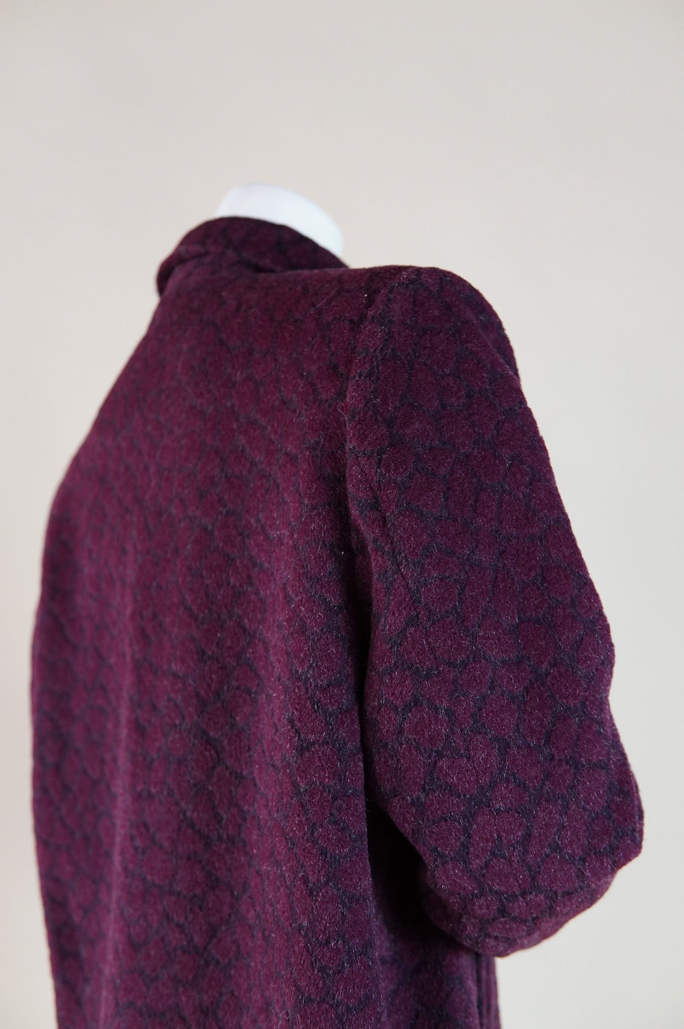 late 1970s early 1980s tone on tone wool coat - M