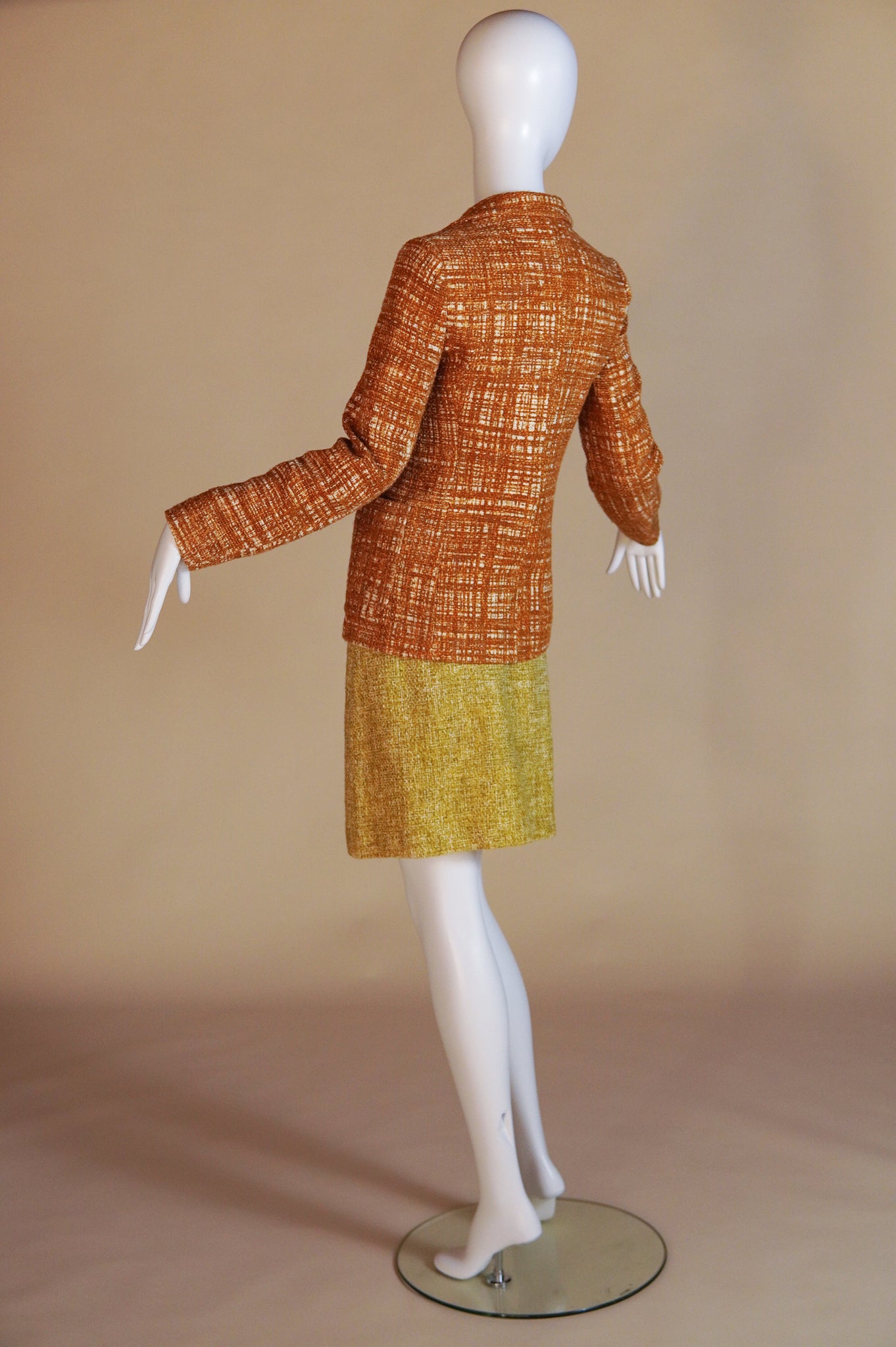 S/S 1996 Prada "Ugly Chic" tweed set with blazer and wrap skirt - XS/S