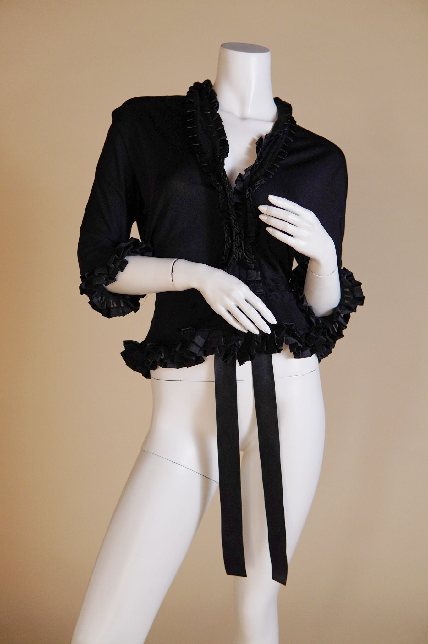 Yves Saint Laurent by Tom Ford romantic blouse with silk ribbon tie - M/L