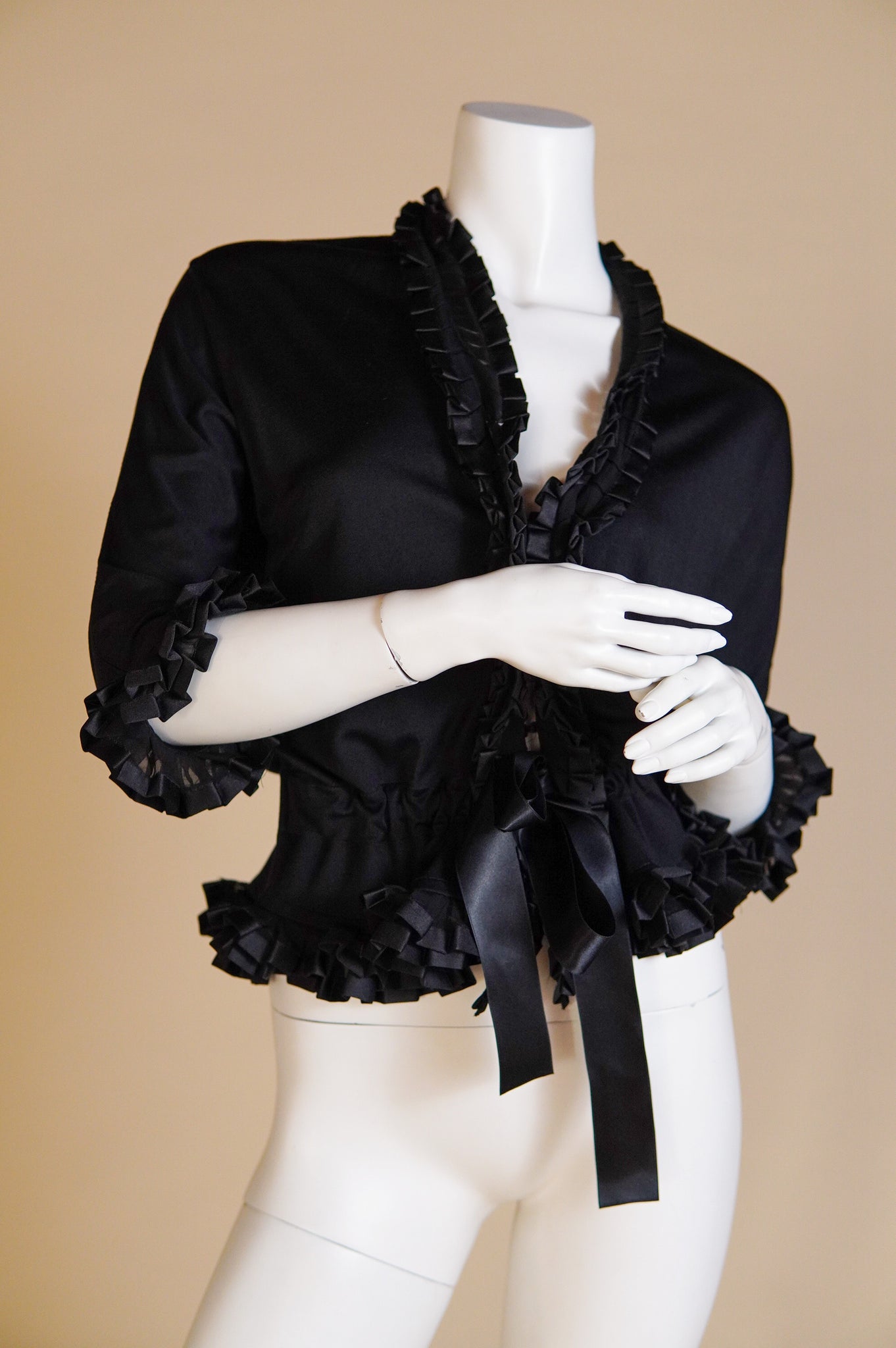 Yves Saint Laurent by Tom Ford romantic blouse with silk ribbon tie - M/L