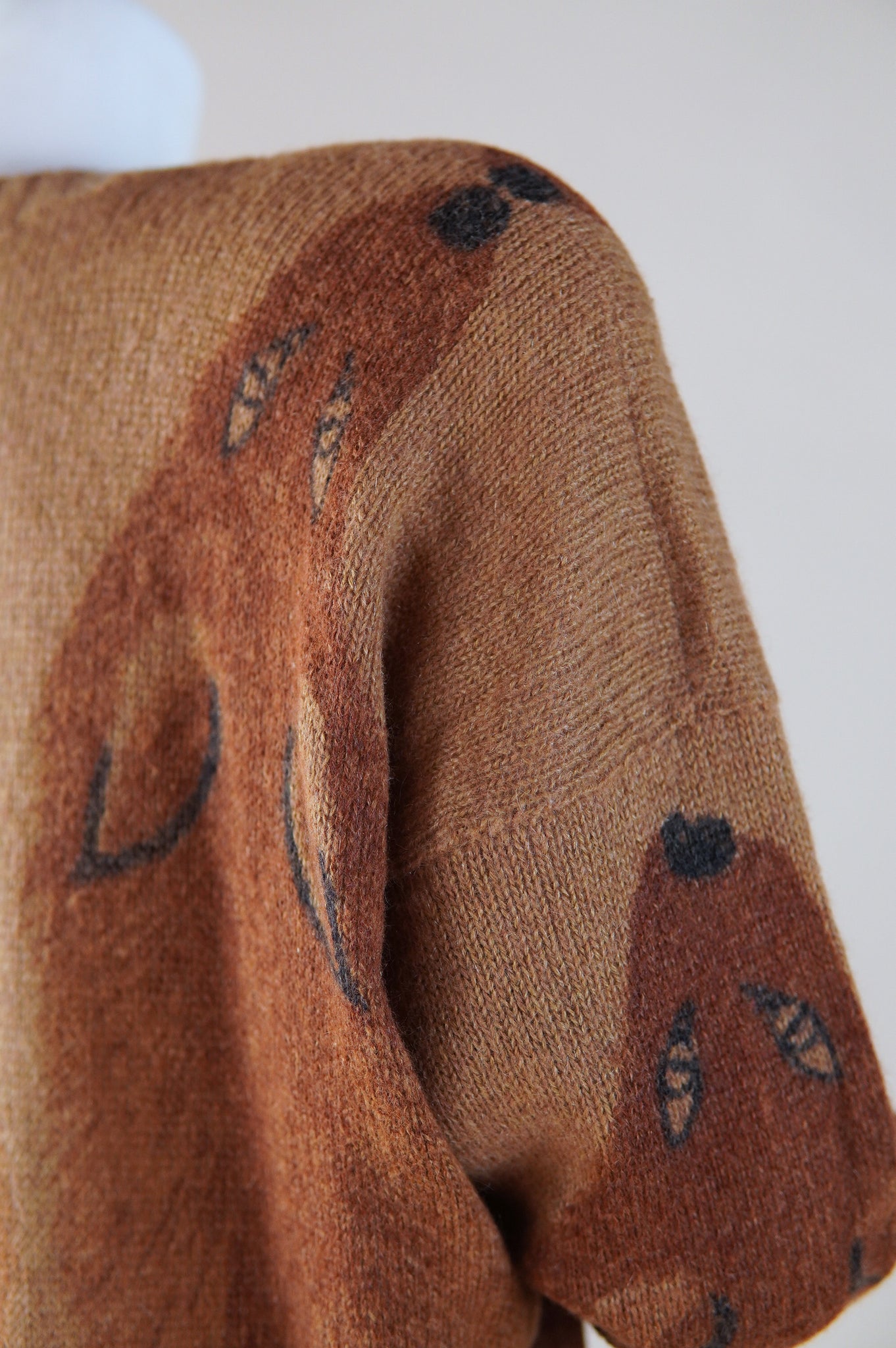 1980s Krizia sweater dress with fox faces - O/S