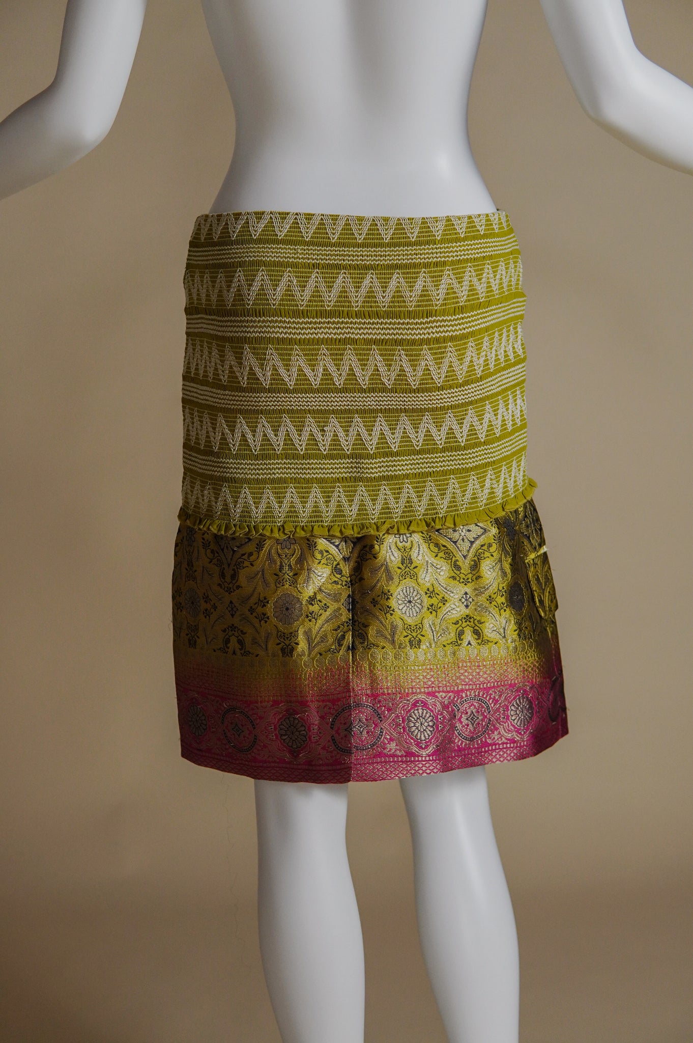 F/W 2002 Christian Dior by John Galliano runway skirt with silk brocade - XS/S