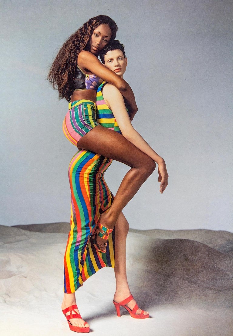 S/S 1993 Versace runway striped denim pants - XXS/XS