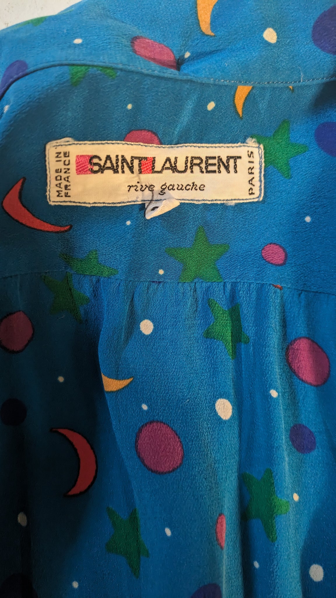 S/S 1979 Yves Saint Laurent Rive Gauche sun and moon collection blouse - S/M