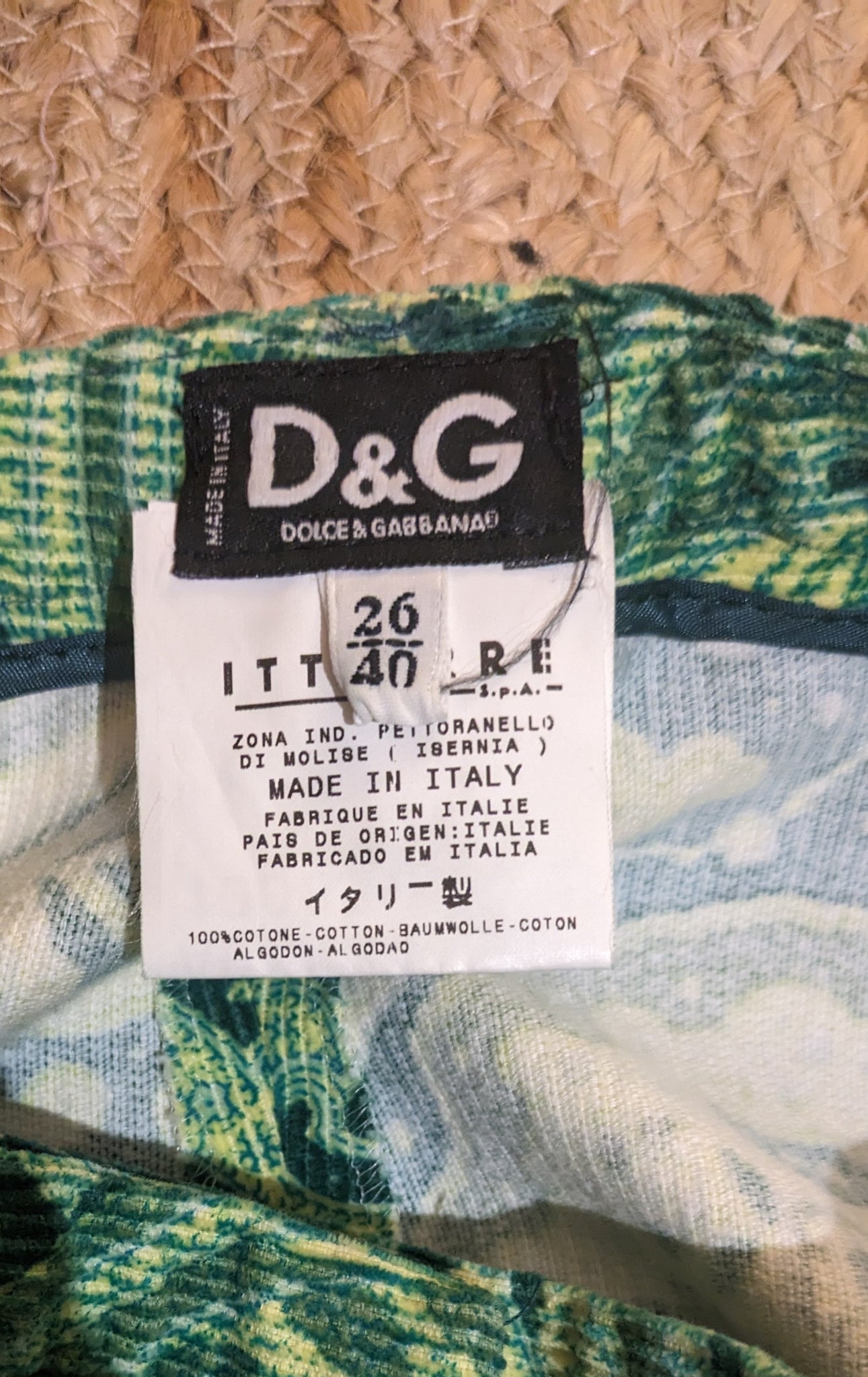 D&G Dolce & Gabbana paisley corduroy pants - XS