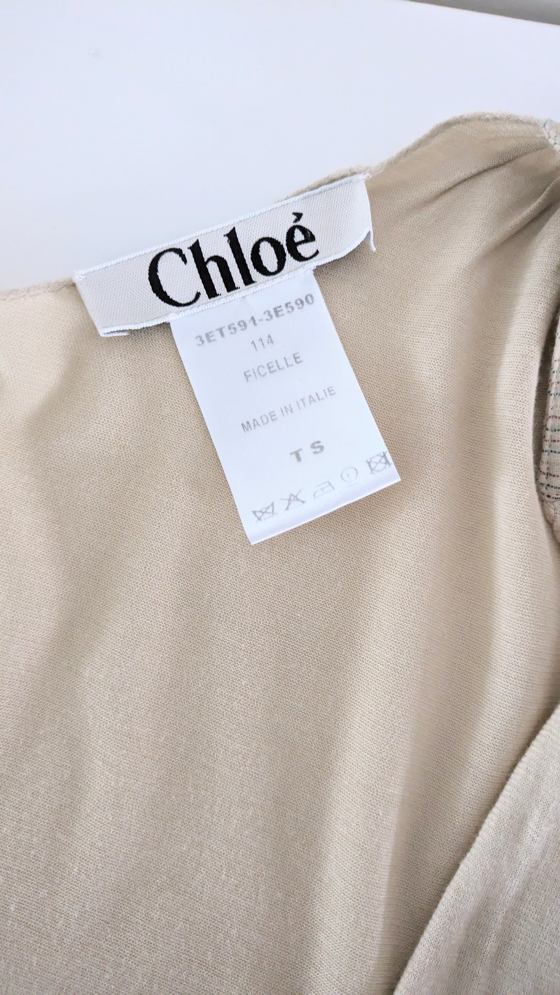 S/S 2003 Chloé by Phoebe Philo runway top with exaggerated open neckline - XS/S/M