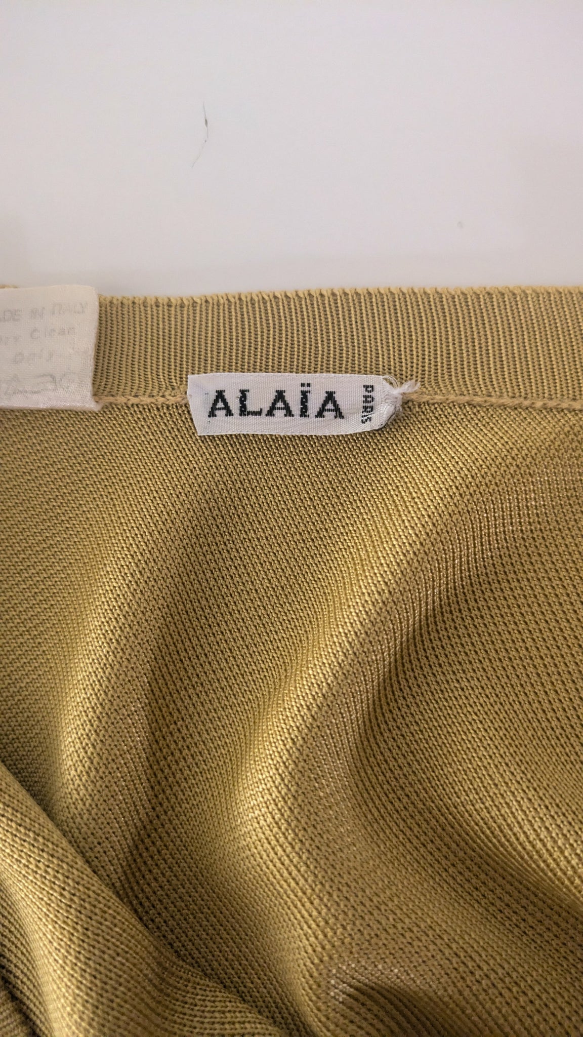 S/S 1986 Alaïa runway yellow bodysuit with snap closure and cap sleeve - XS