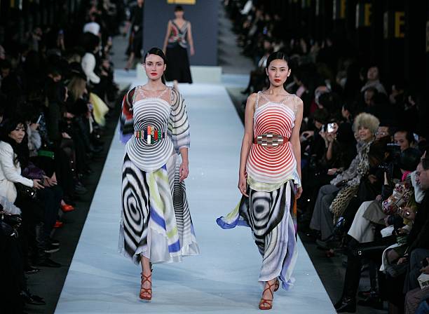 S/S 2008 Fendi by Karl Lagerfeld scarf top with circle design and clear acrylic chain - XS/S/M