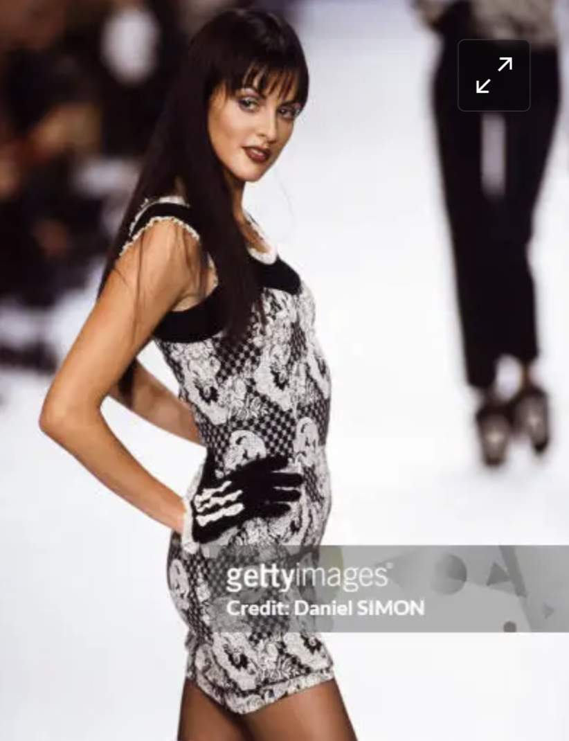 F/W 1994 Chantal Thomass top with velvet and lace trim - M/L