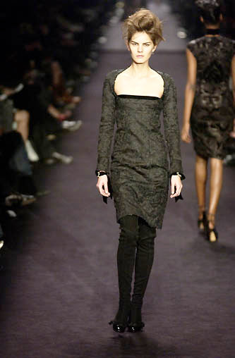 F/W 2002 Yves Saint Laurent by Tom Ford campaign and runway suede over the knee boots - 37.5