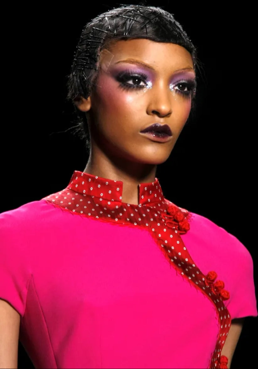 F/W 2009 Christian Dior by John Galliano knee length dress with silk trim - XS