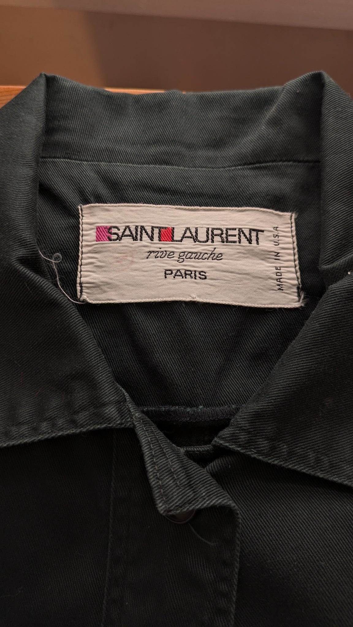 early 1970s Yves Saint Laurent Rive Gauche dusty navy safari jacket - XS/S/M