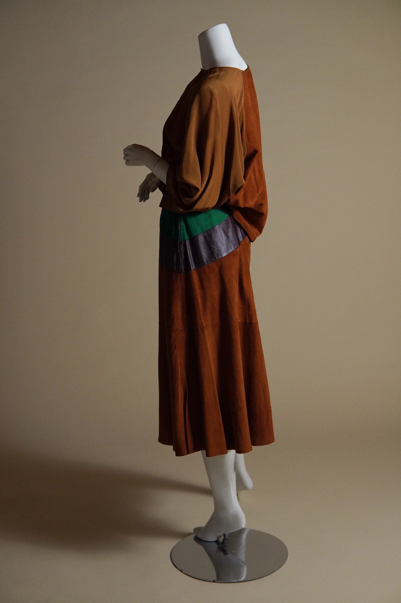 1980s Gianfranco Ferre suede and leather matching set - S