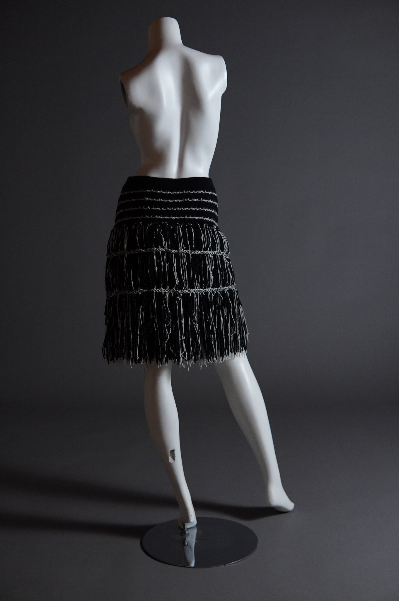 F/W 2010 runway & campaign Chanel cashmere fringe skirt - XS/S