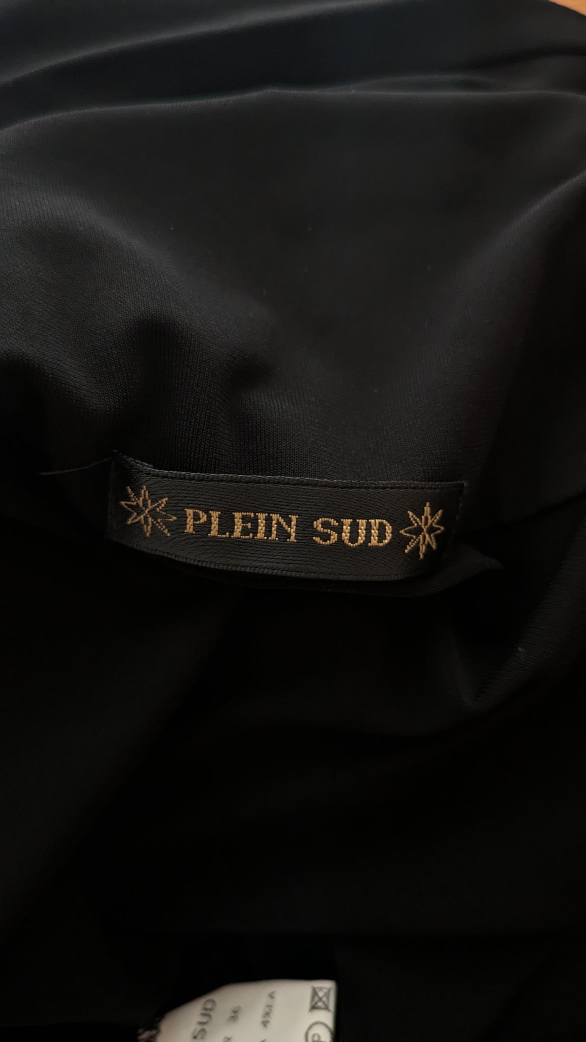 2000s Plein Sud black low cut backless dress with beaded accents - XS/S