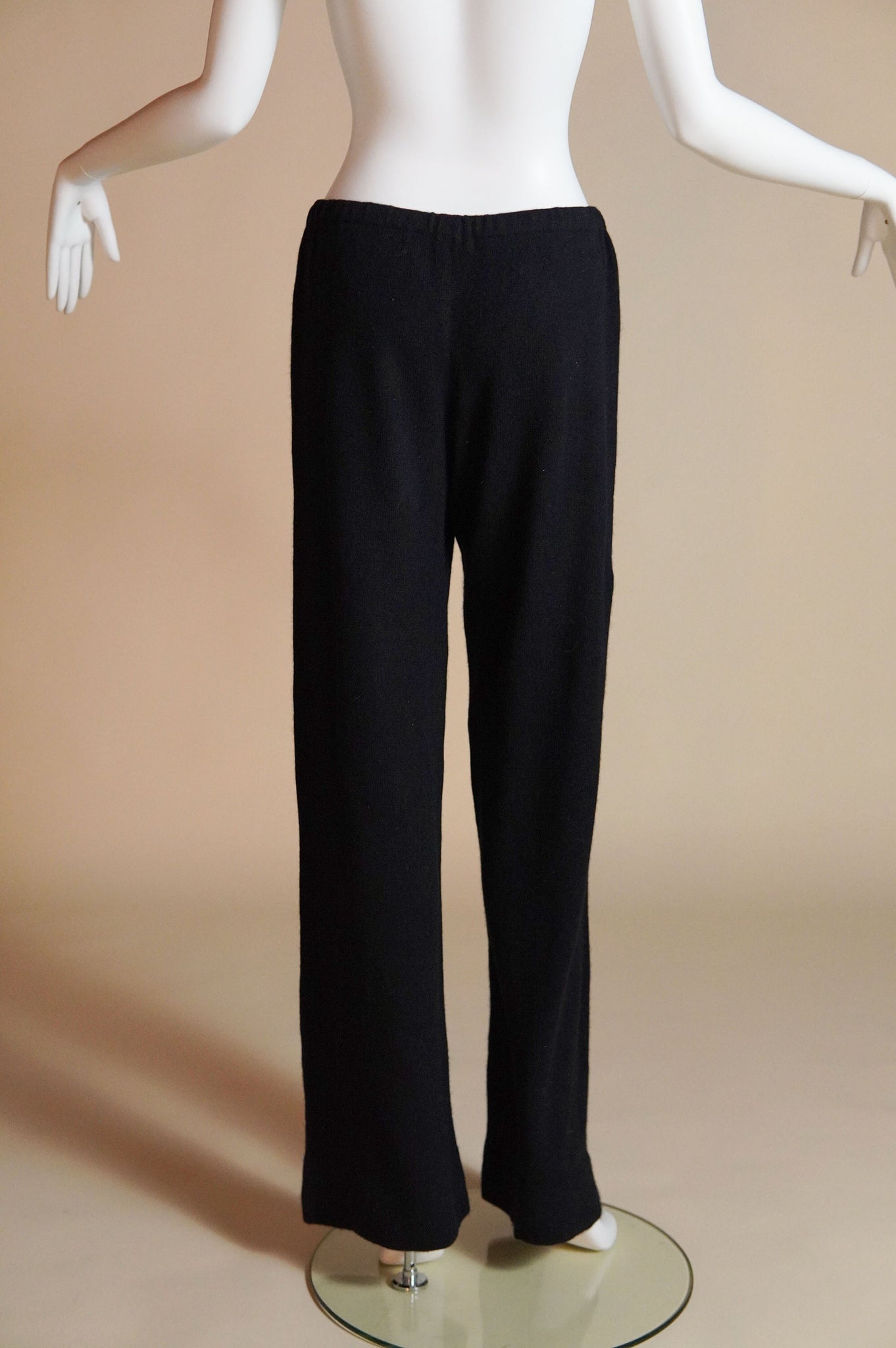 1970s Halston rare cashmere black wide leg pant - XS/S/M