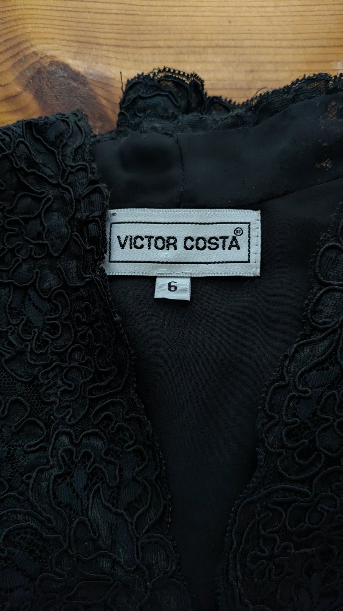 Victor Costa black lace evening jacket with sheer sleeves - XS/S