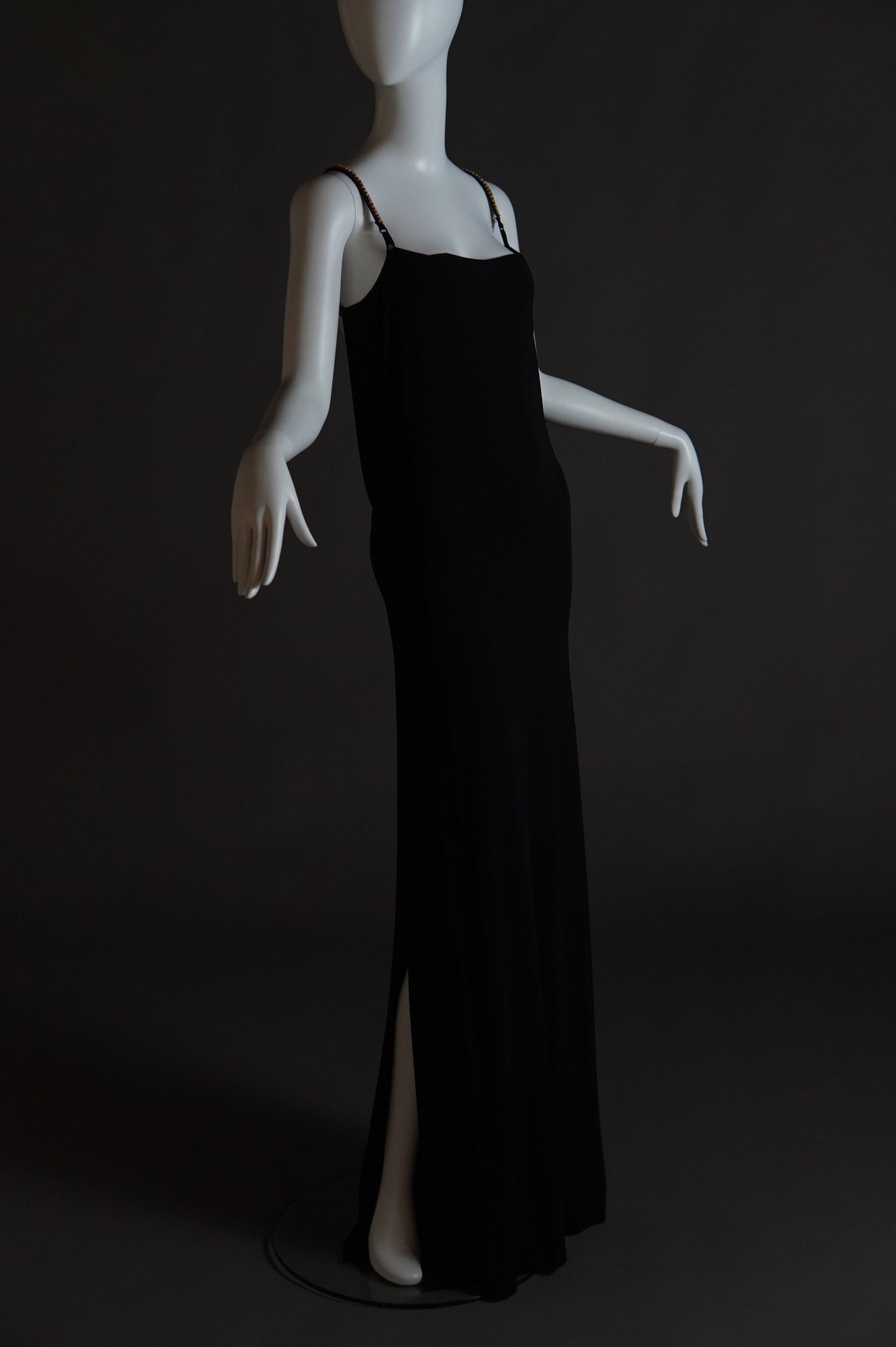 2000s Plein Sud black low cut backless dress with beaded accents - XS/S