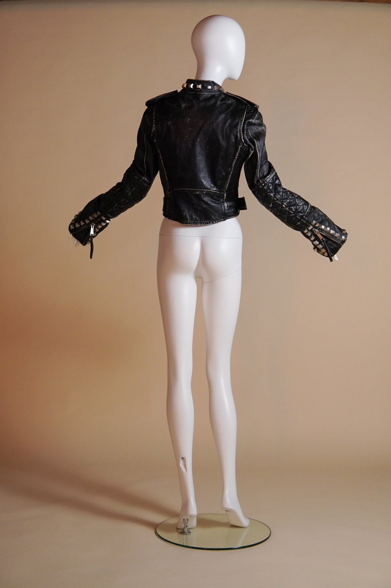 F/W 2005 Dsquared² runway leather moto jacket with studs - XS/S