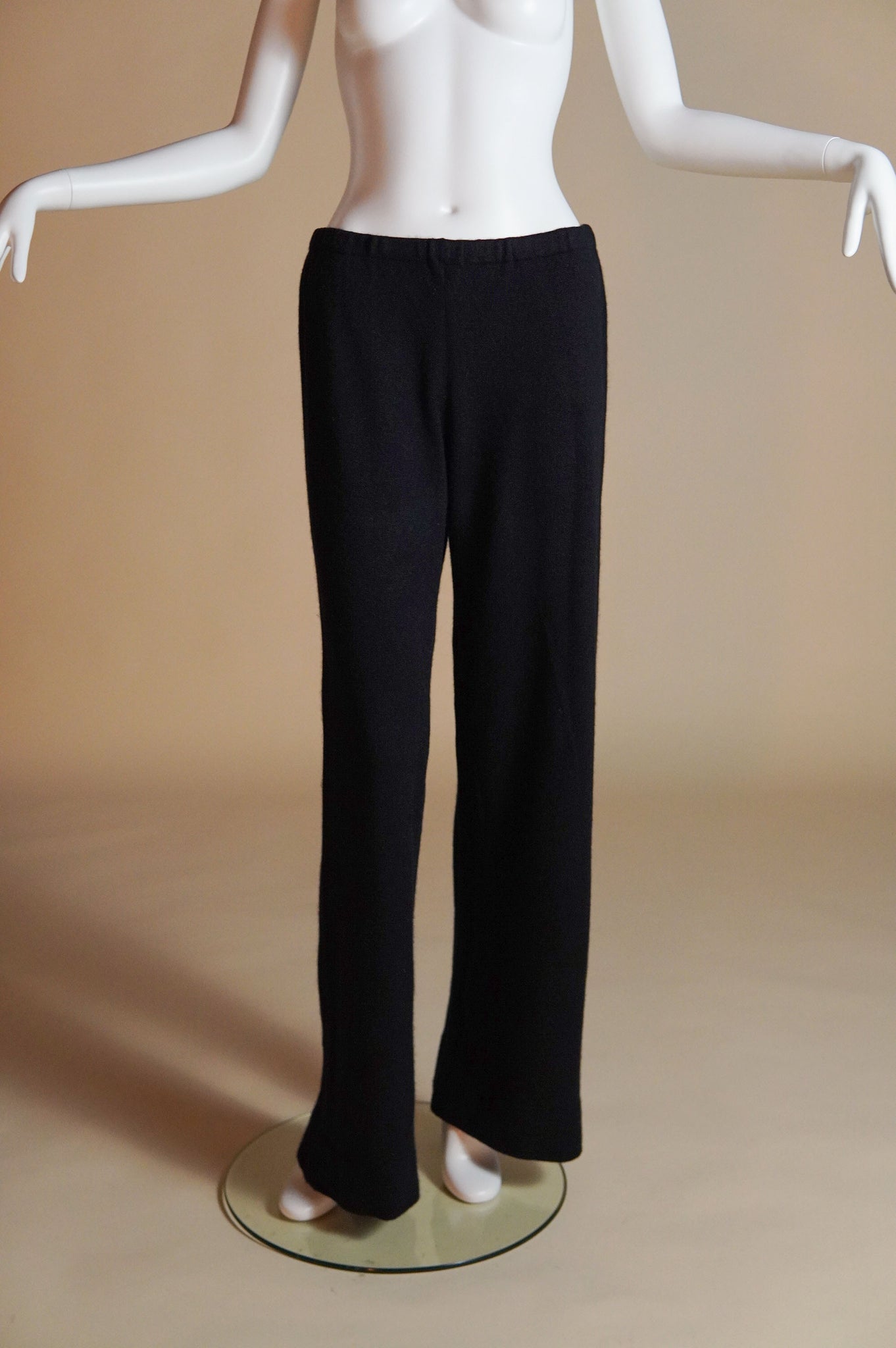 1970s Halston rare cashmere black wide leg pant - XS/S/M