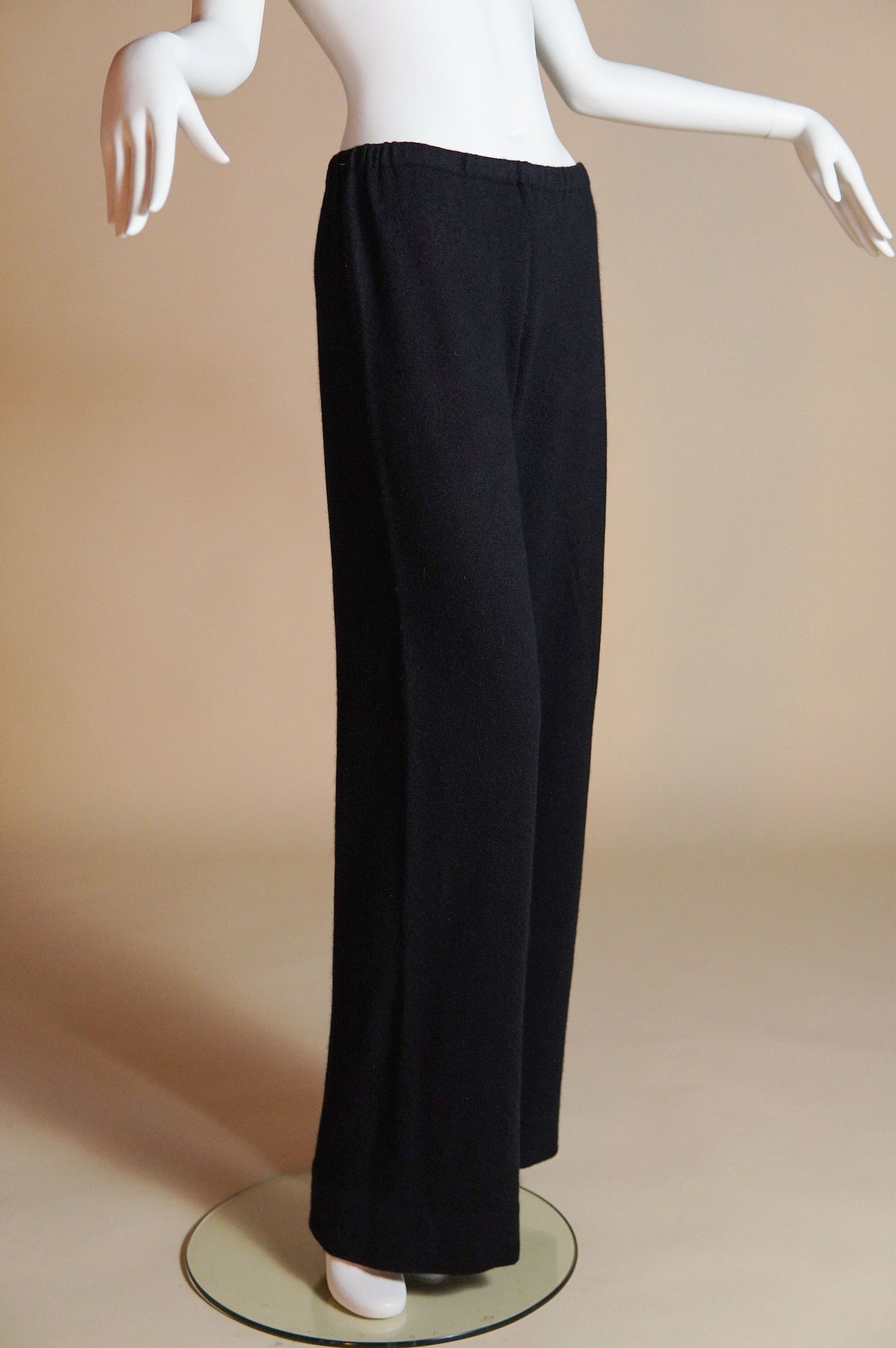 1970s Halston rare cashmere black wide leg pant - XS/S/M