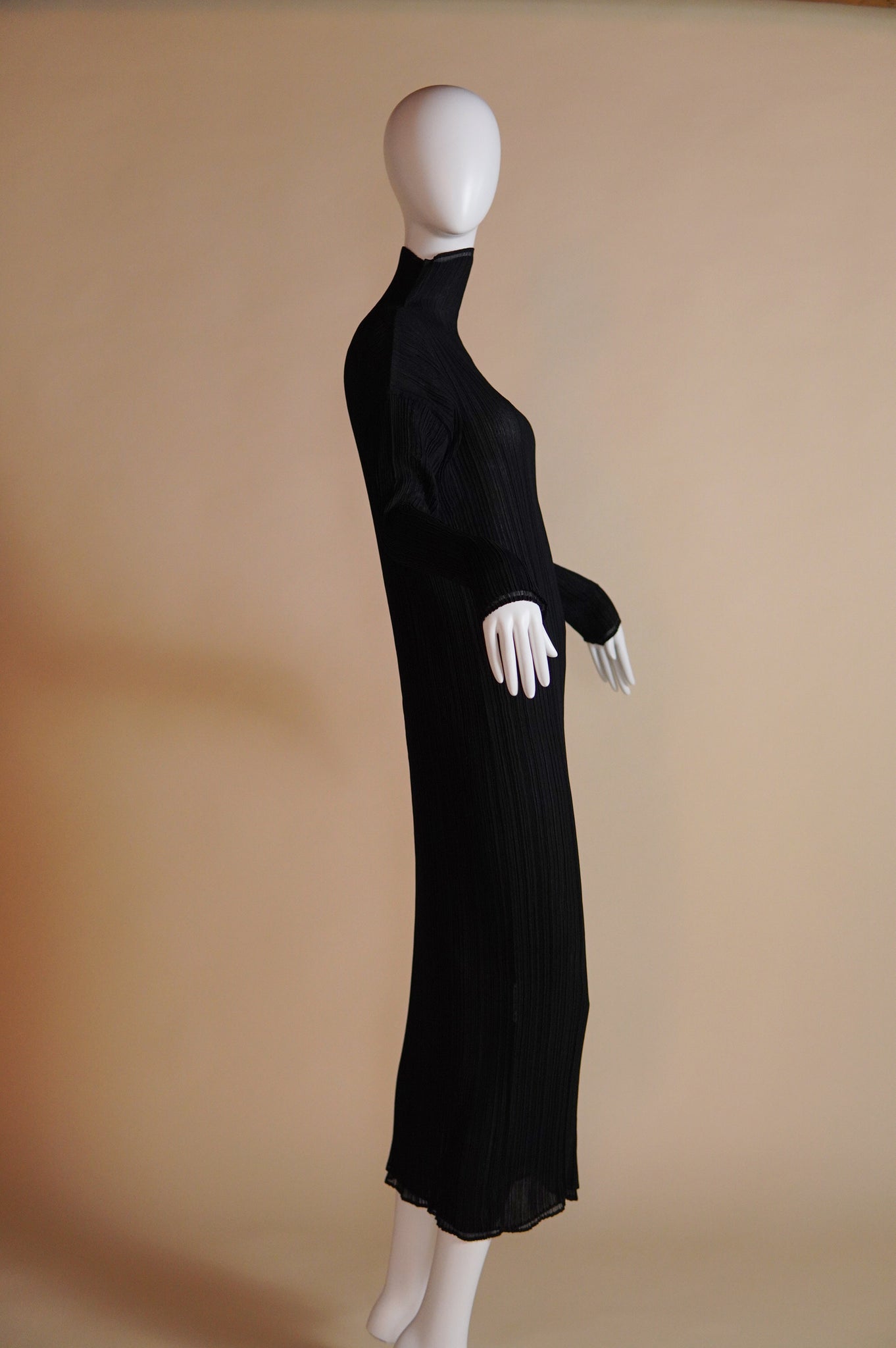 1990s Issey Miyake micro-pleated semi-sheer layered dress - XS/S/M