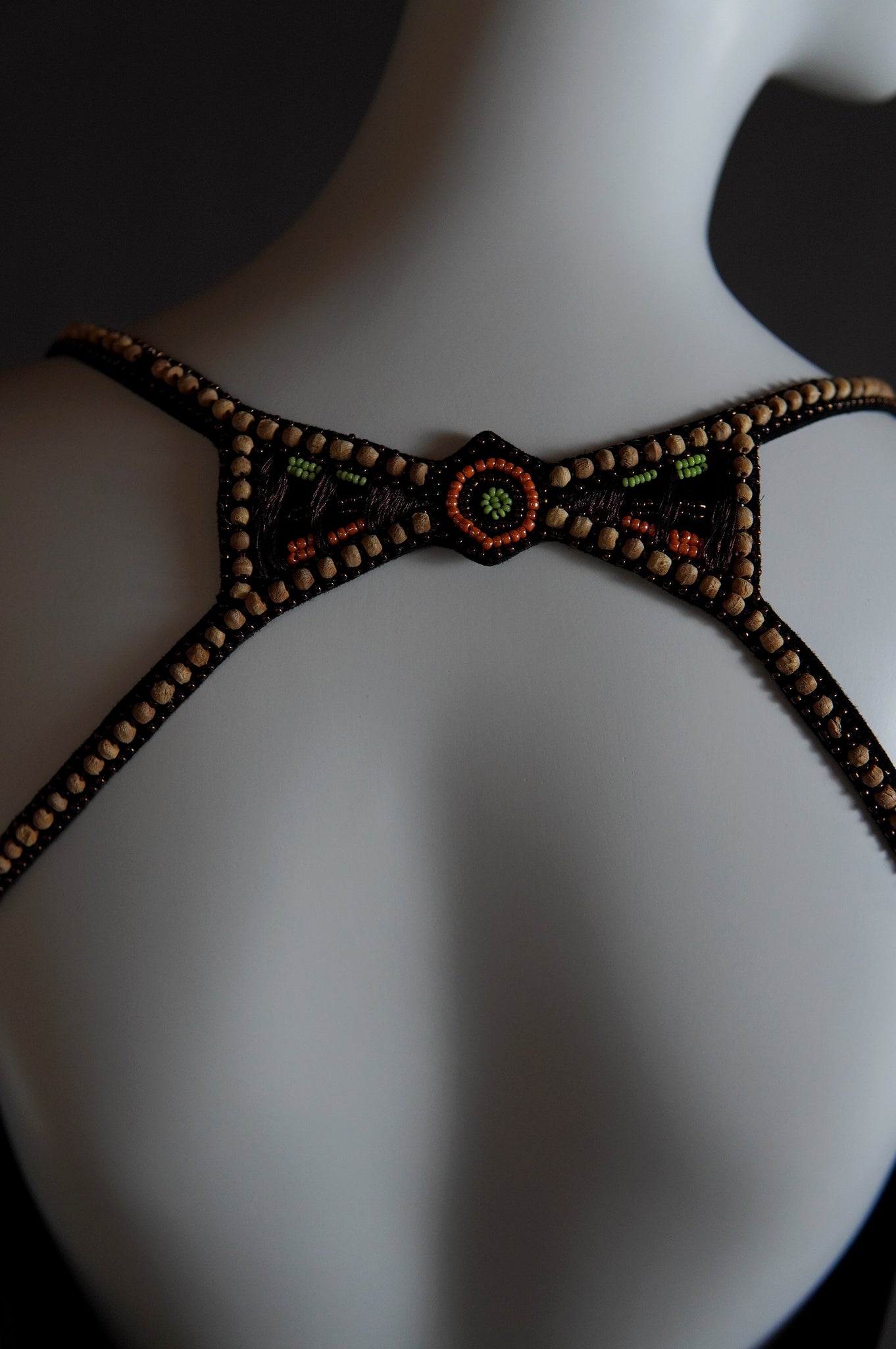 2000s Plein Sud black low cut backless dress with beaded accents - XS/S