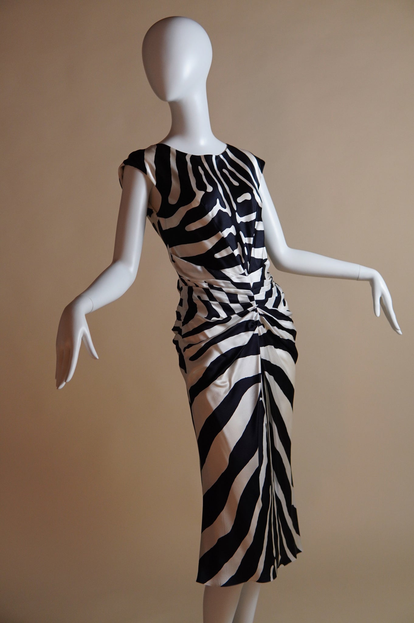 S/S 2008 Dior by John Galliano silk zebra dress - XS