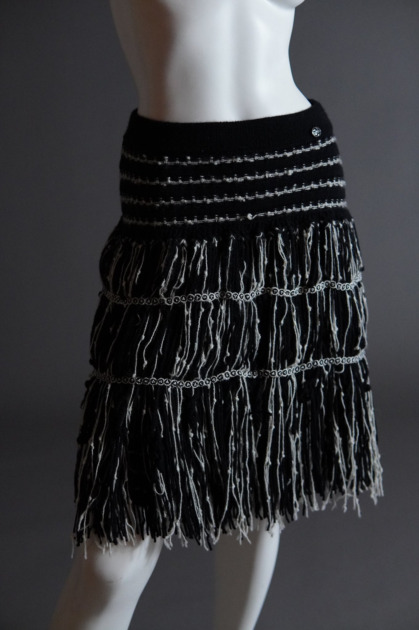 F/W 2010 runway & campaign Chanel cashmere fringe skirt - XS/S