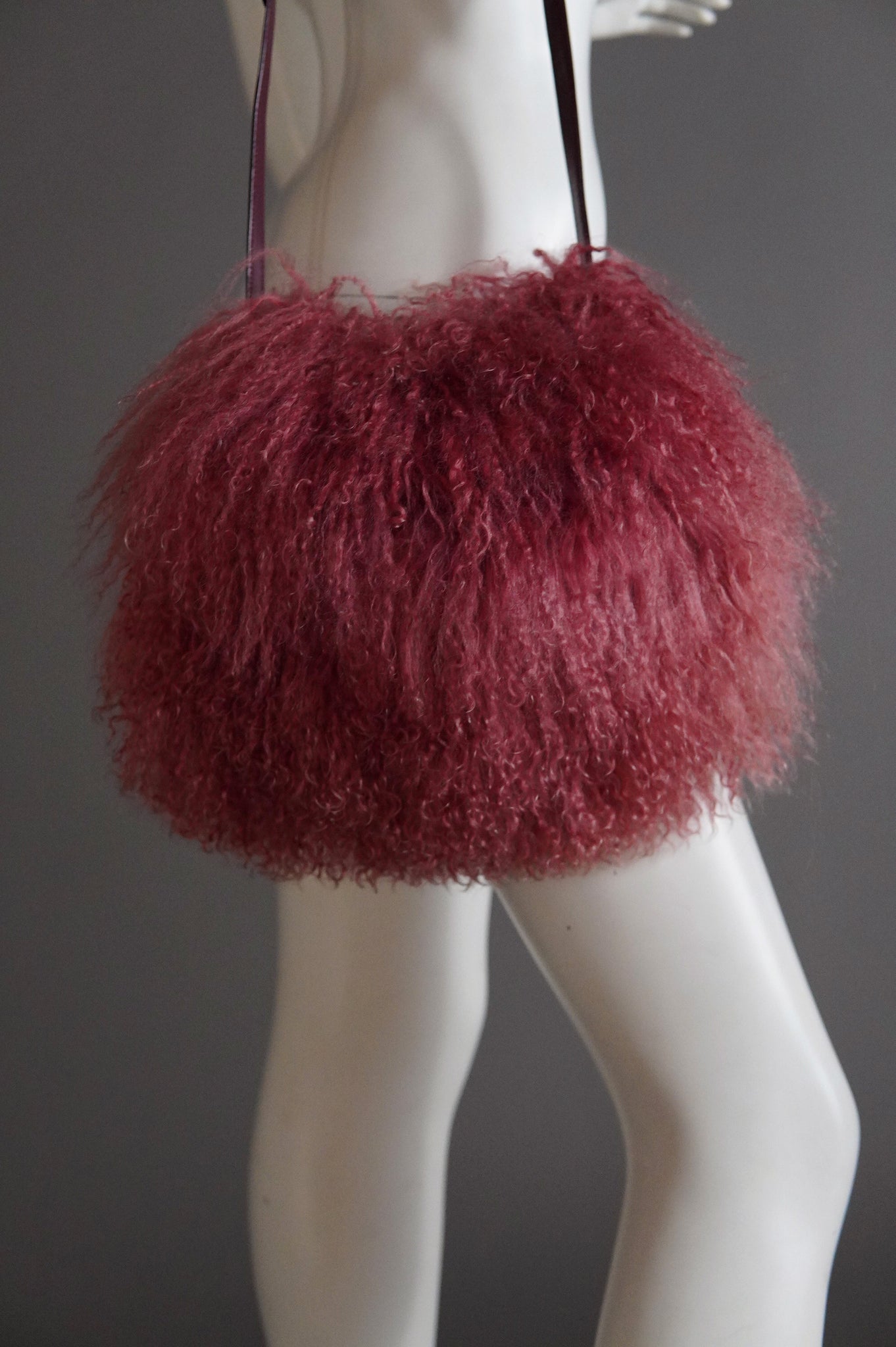 F/W 2000 Krizia pink mongolian fur bag