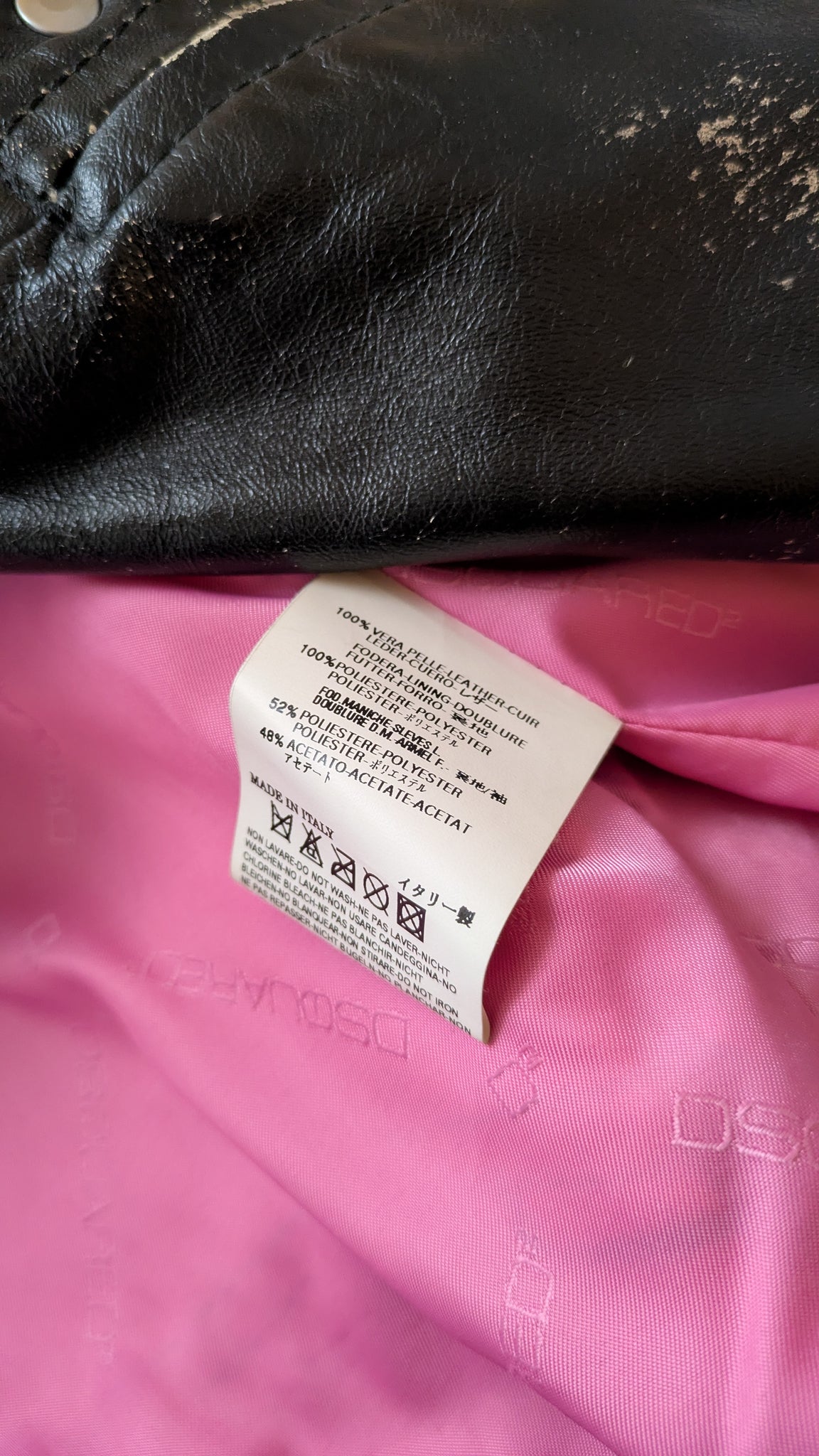 F/W 2005 Dsquared² runway leather moto jacket with studs - XS/S