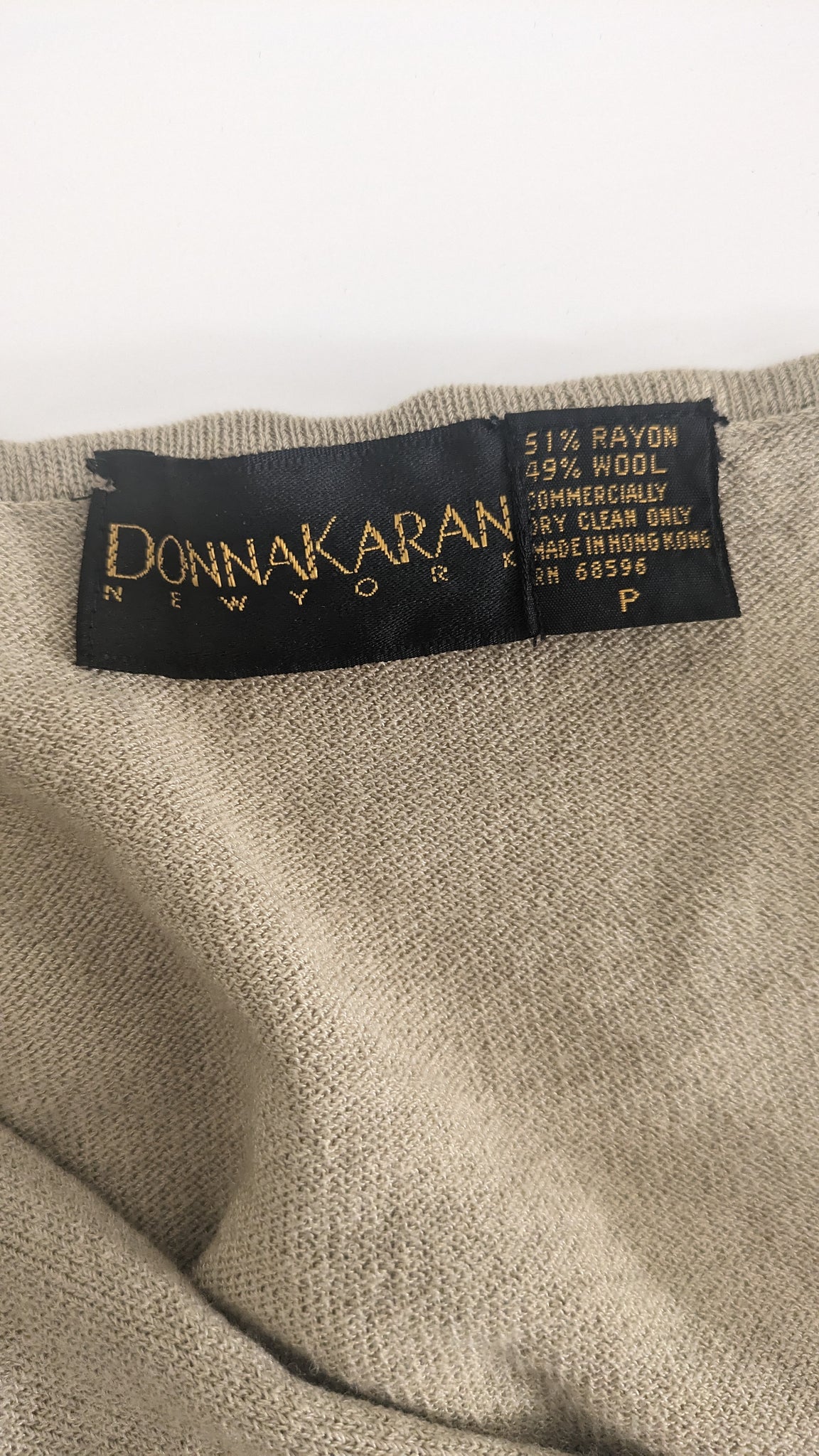 Donna Karan 1990s stretch knit wrap-top in olive green - XS