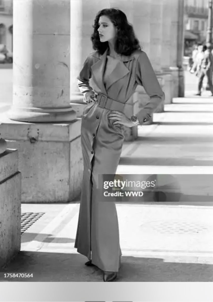 F/W 1986 Yves Saint Laurent Rive Gauche black satin tuxedo style