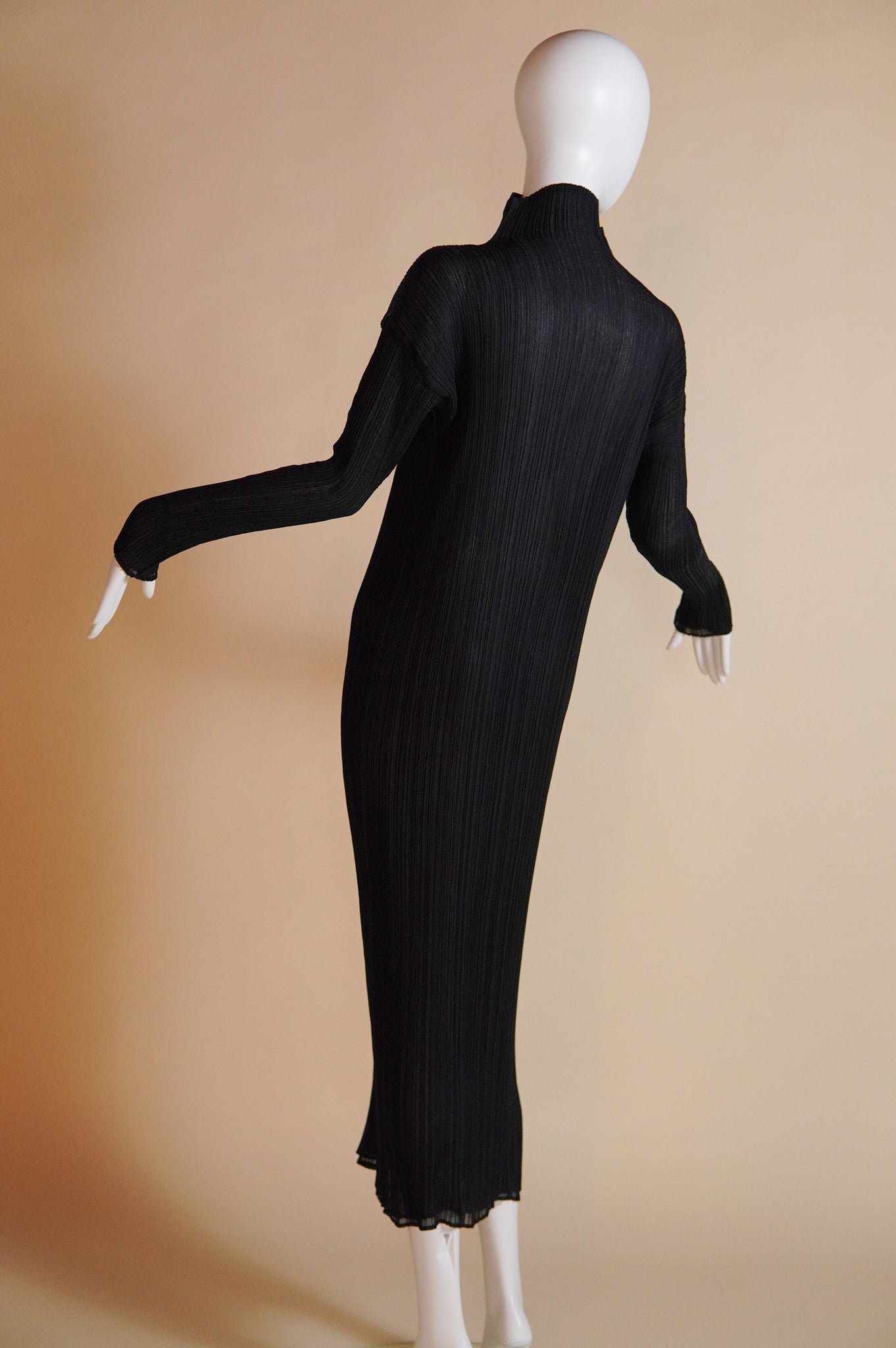 1990s Issey Miyake micro-pleated semi-sheer layered dress - XS/S/M