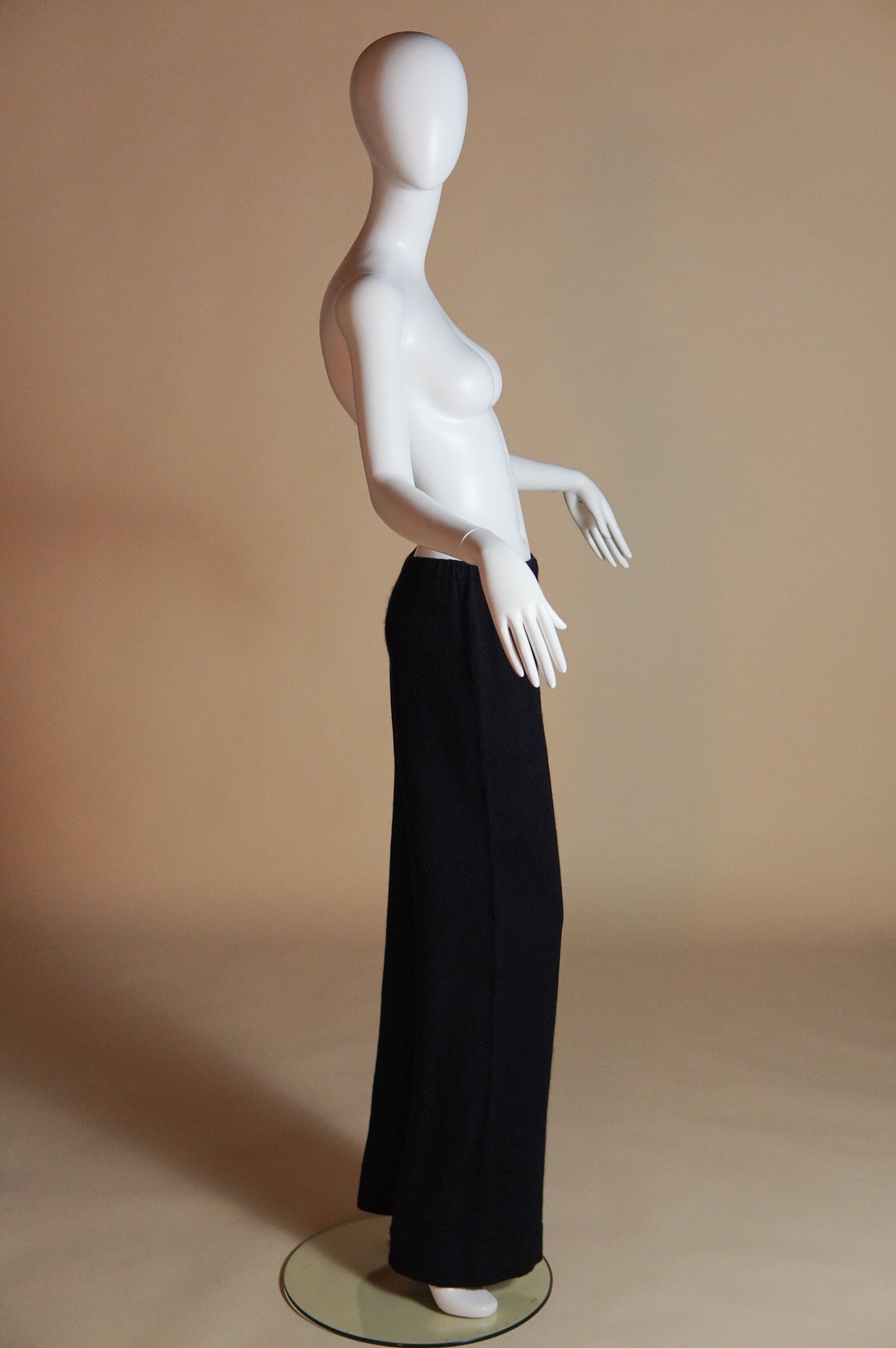 1970s Halston rare cashmere black wide leg pant - XS/S/M