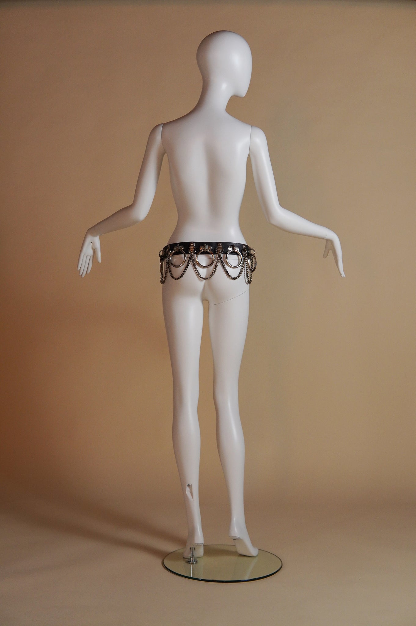 S/S 2003 Dolce & Gabbana 'Sex Collection' runway bondage leather belt with silver hardware - XS/S