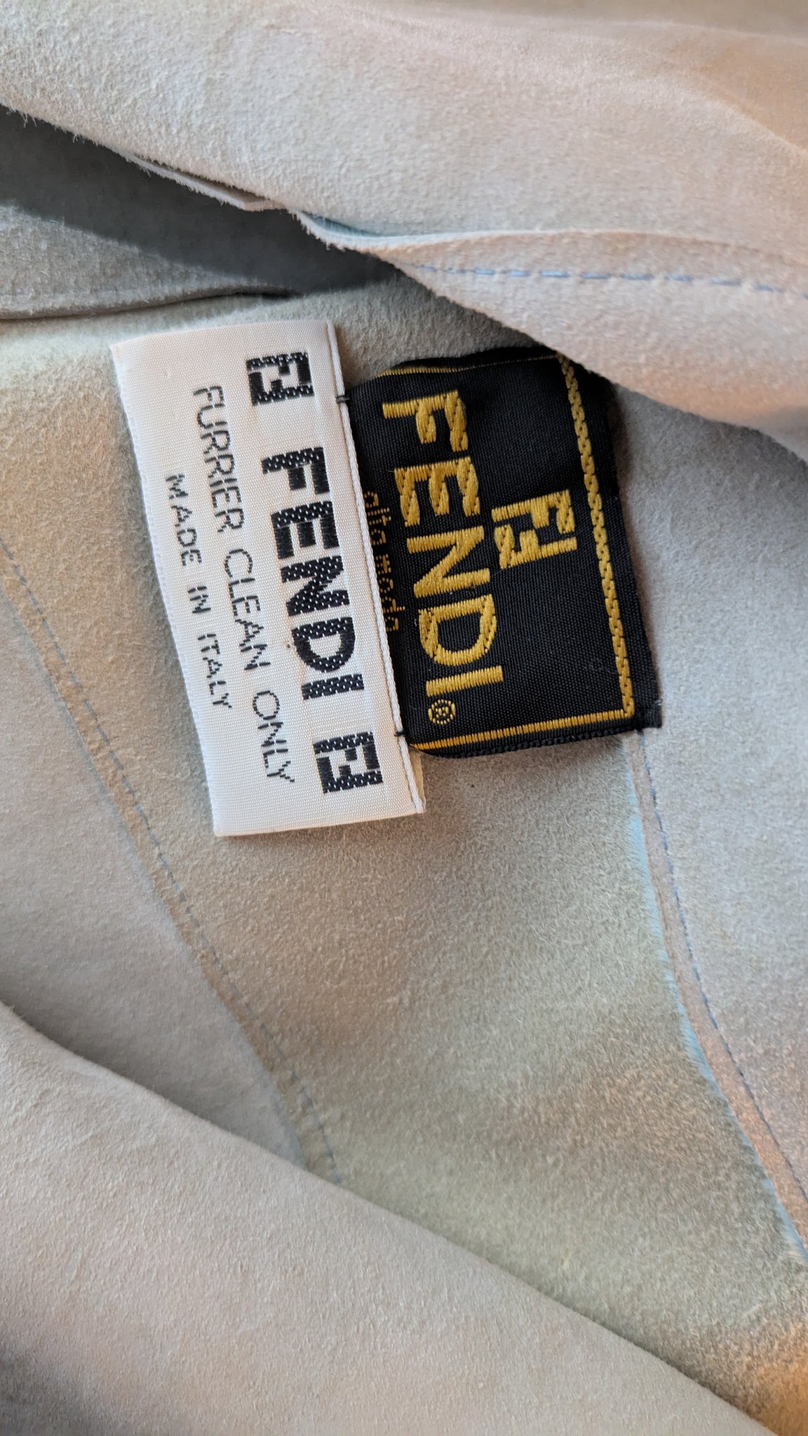 F/W 1999 Fendi by Karl Lagerfeld rare pony hair cow print matching set with diamante - XS/S