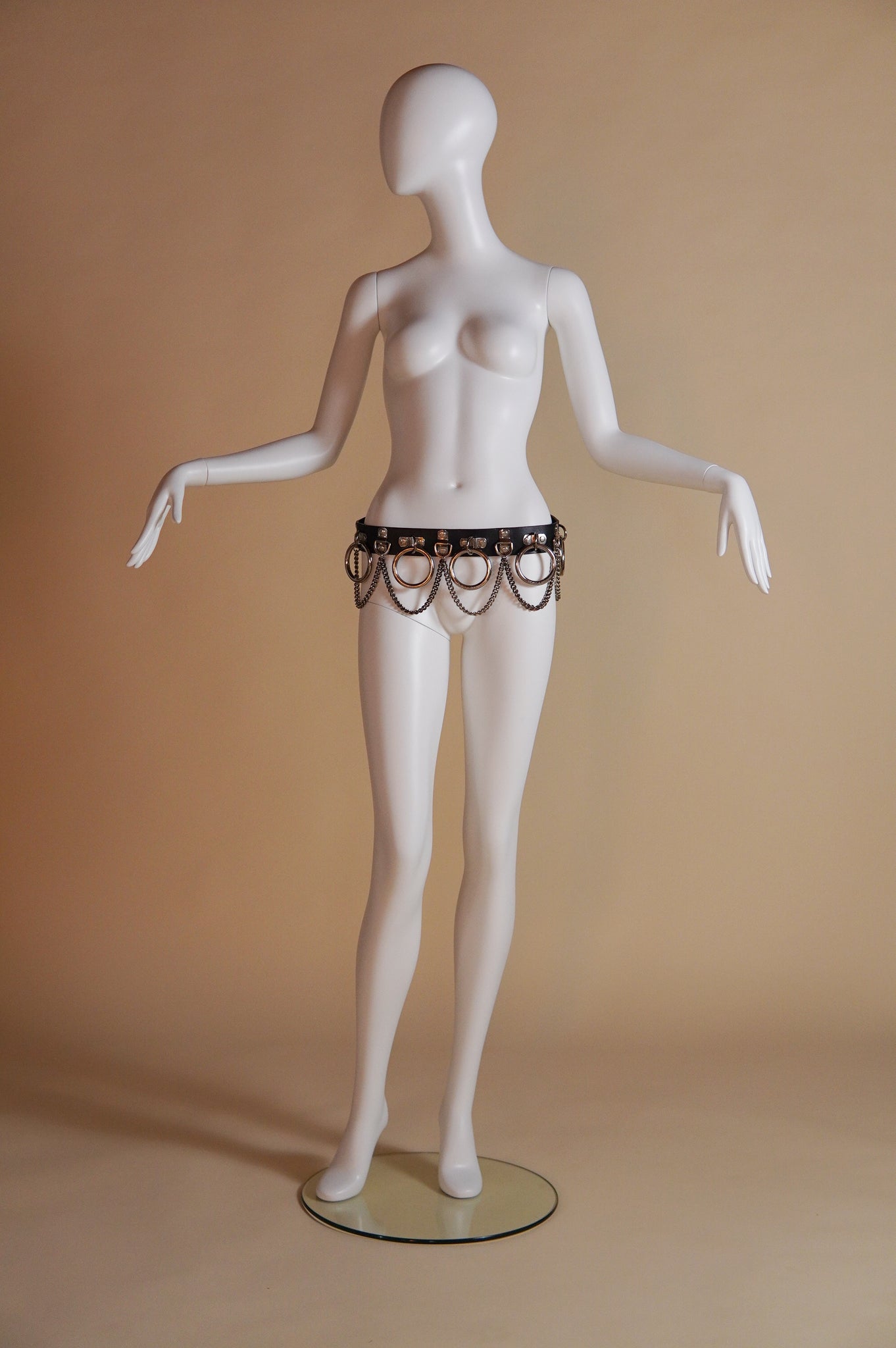 S/S 2003 Dolce & Gabbana 'Sex Collection' runway bondage leather belt with silver hardware - XS/S