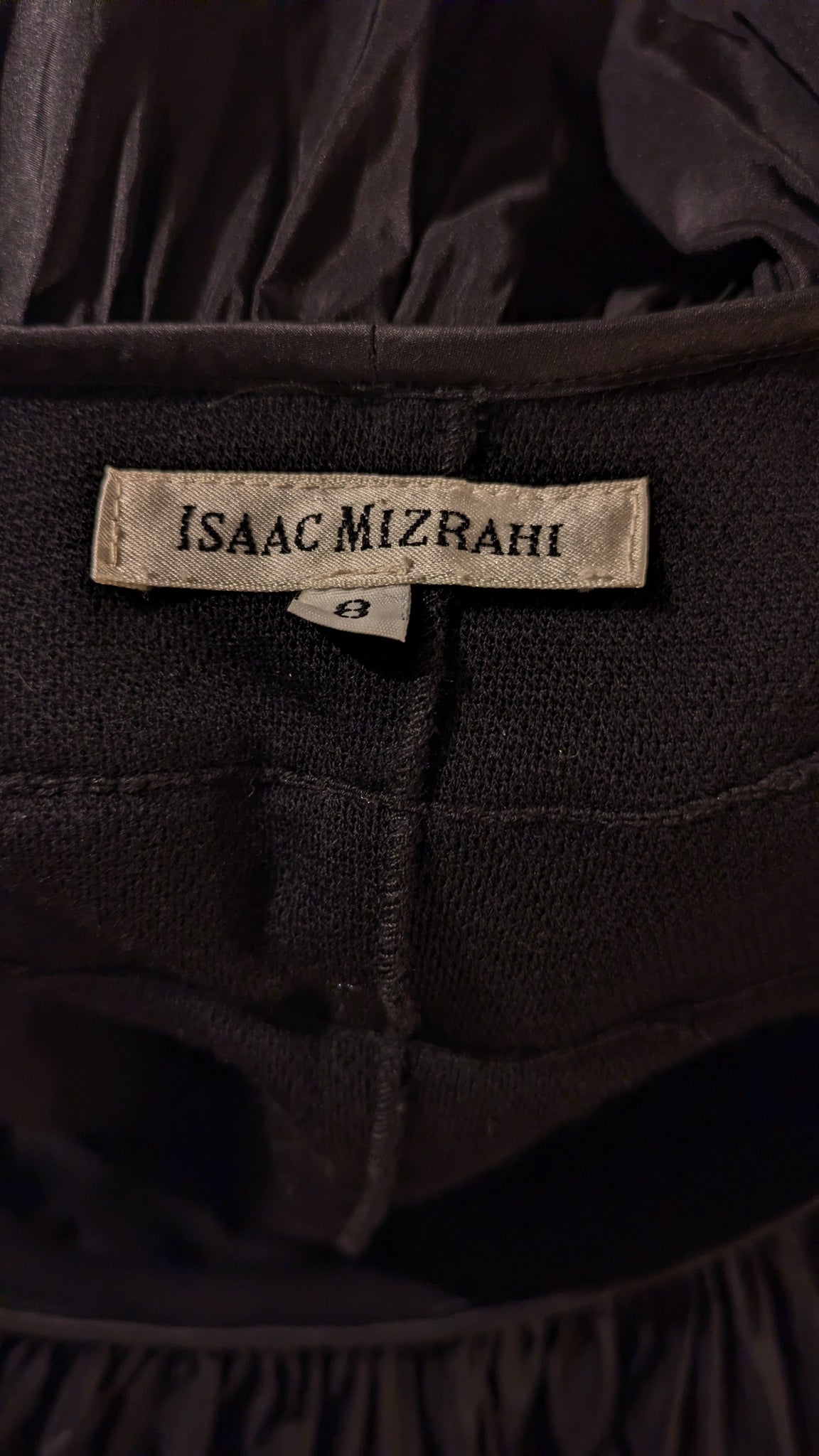 F/W 1991 Isaac Mizrahi runway stretch knit dress with exaggerated silk ruffles - S/M