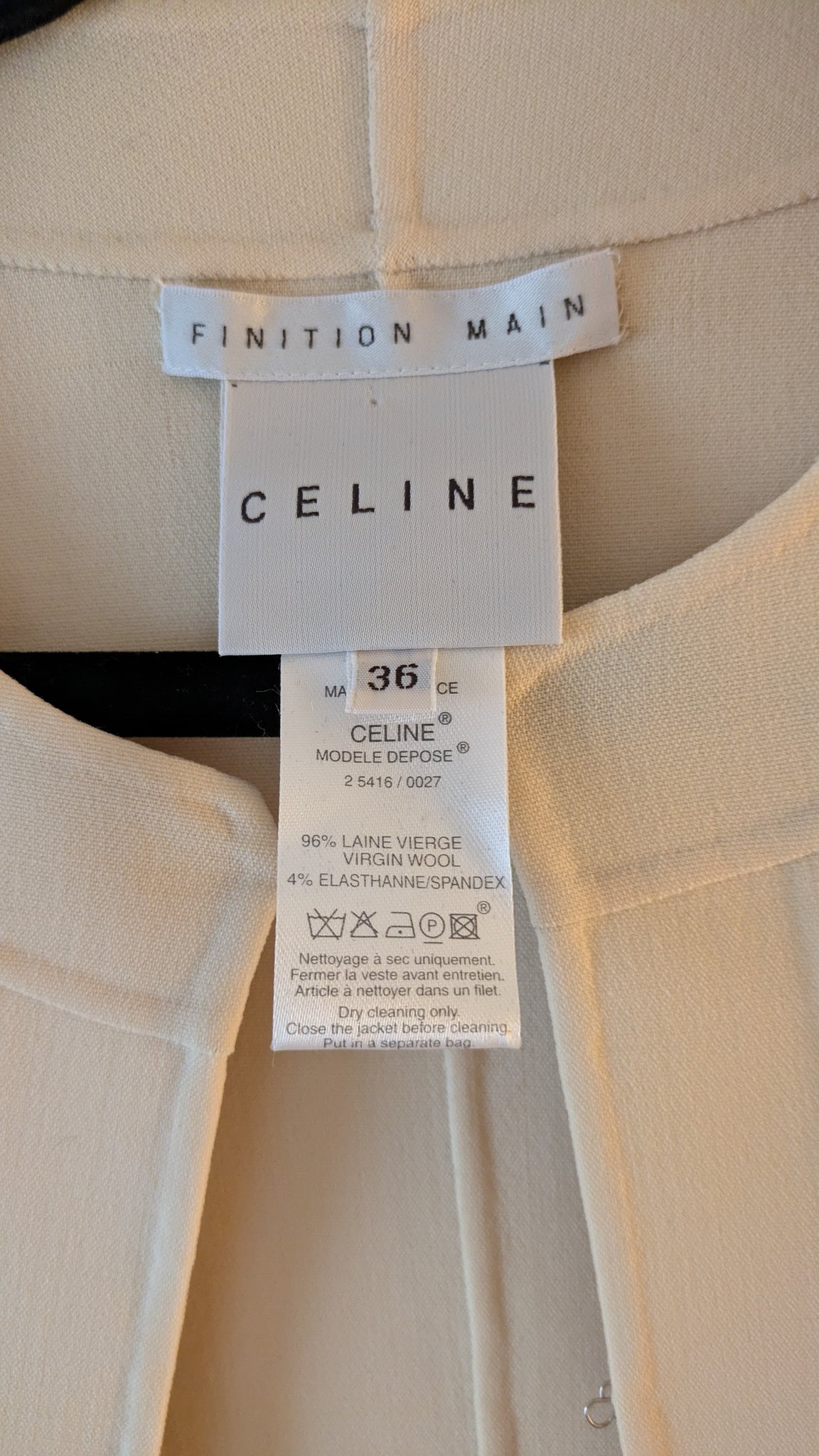 Celine hook and eye knit jacket in creamy butter yellow - XS/S