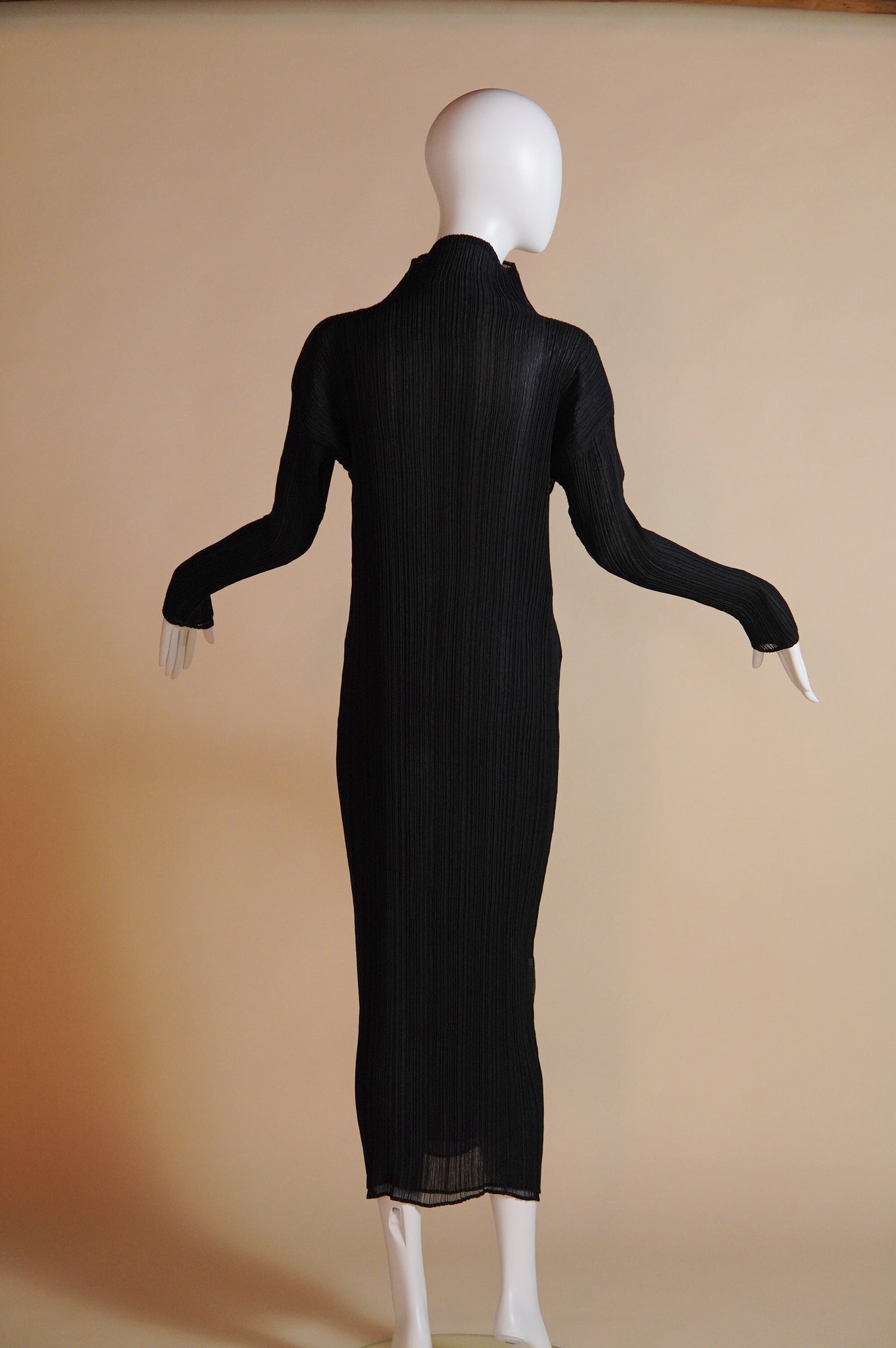 1990s Issey Miyake micro-pleated semi-sheer layered dress - XS/S/M