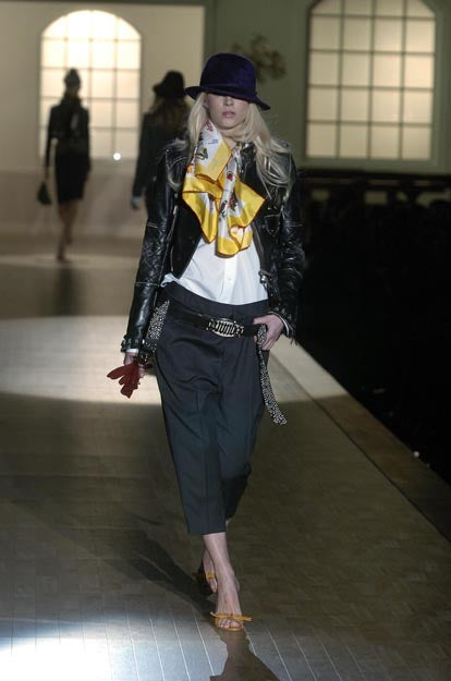 F/W 2005 Dsquared² runway leather moto jacket with studs - XS/S