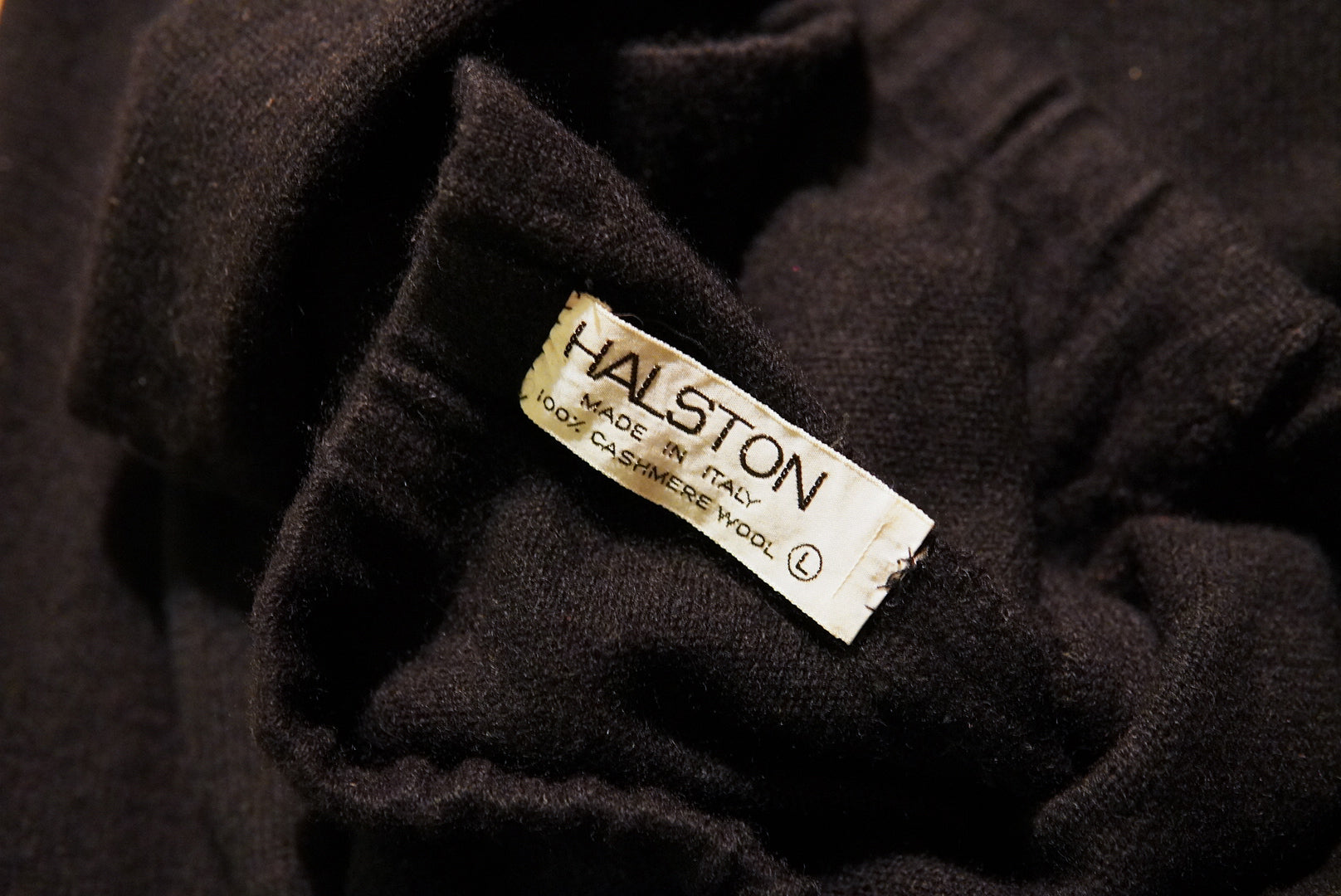 1970s Halston rare cashmere black wide leg pant - XS/S/M